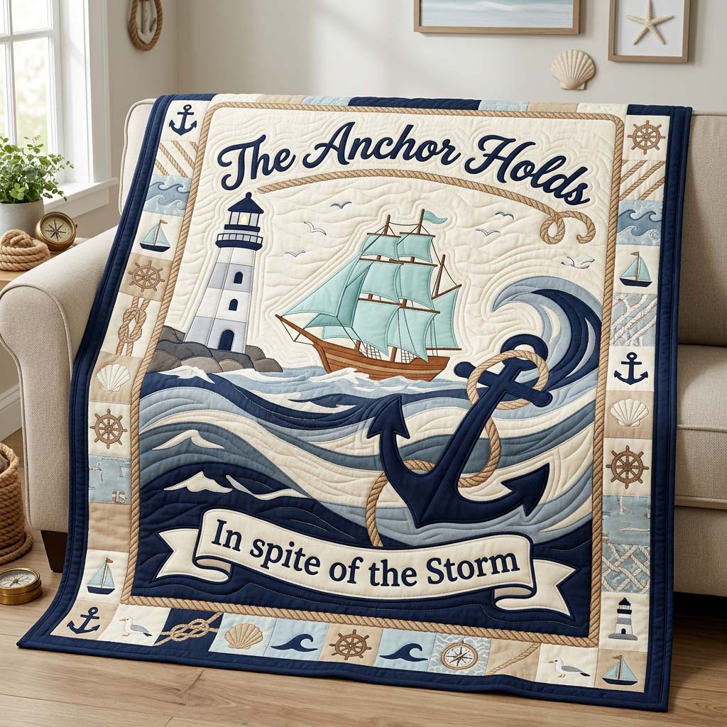 Storm Anchor Hope Quilted Blanket GDTONTD1172