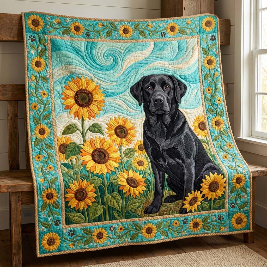 Sunflower Labrador Quilted Blanket GDTONTD1183