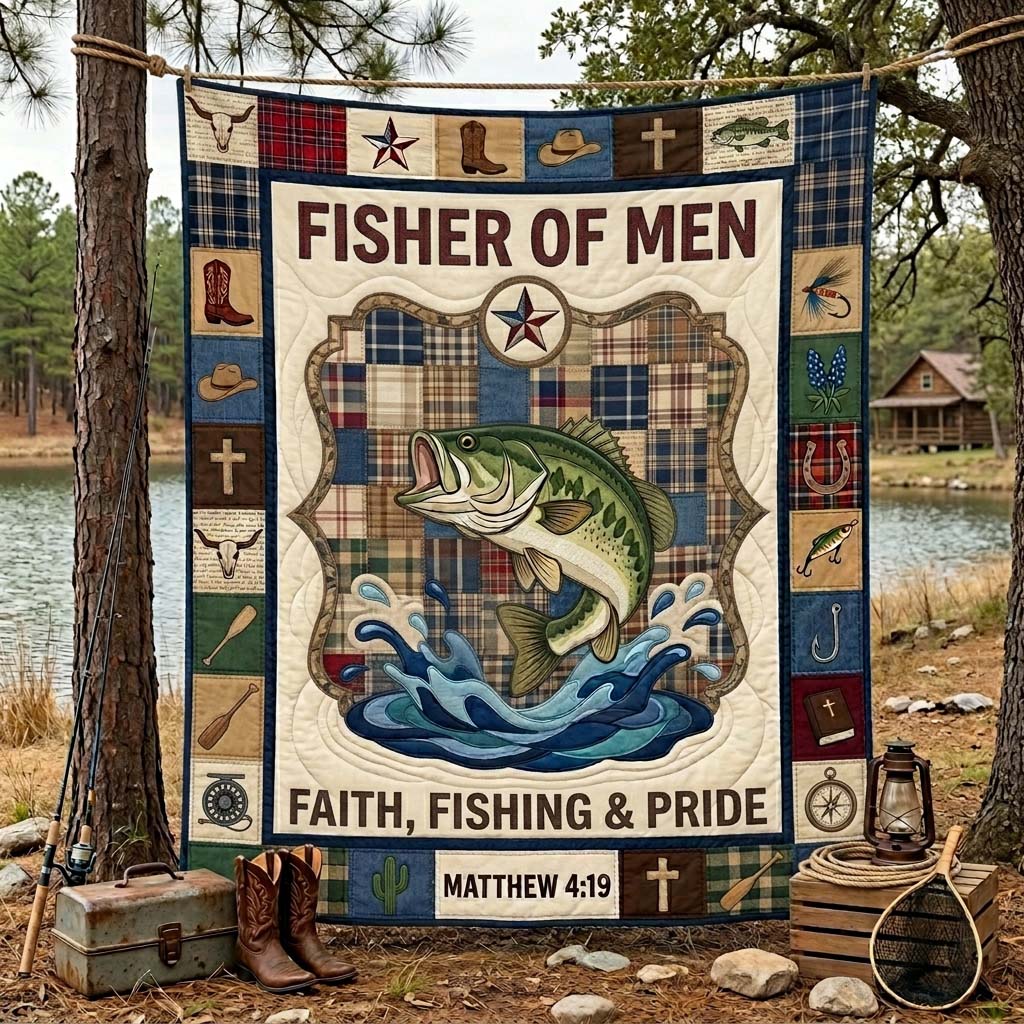 Faith Fishing Pride Quilted Blanket GDTONTD1189