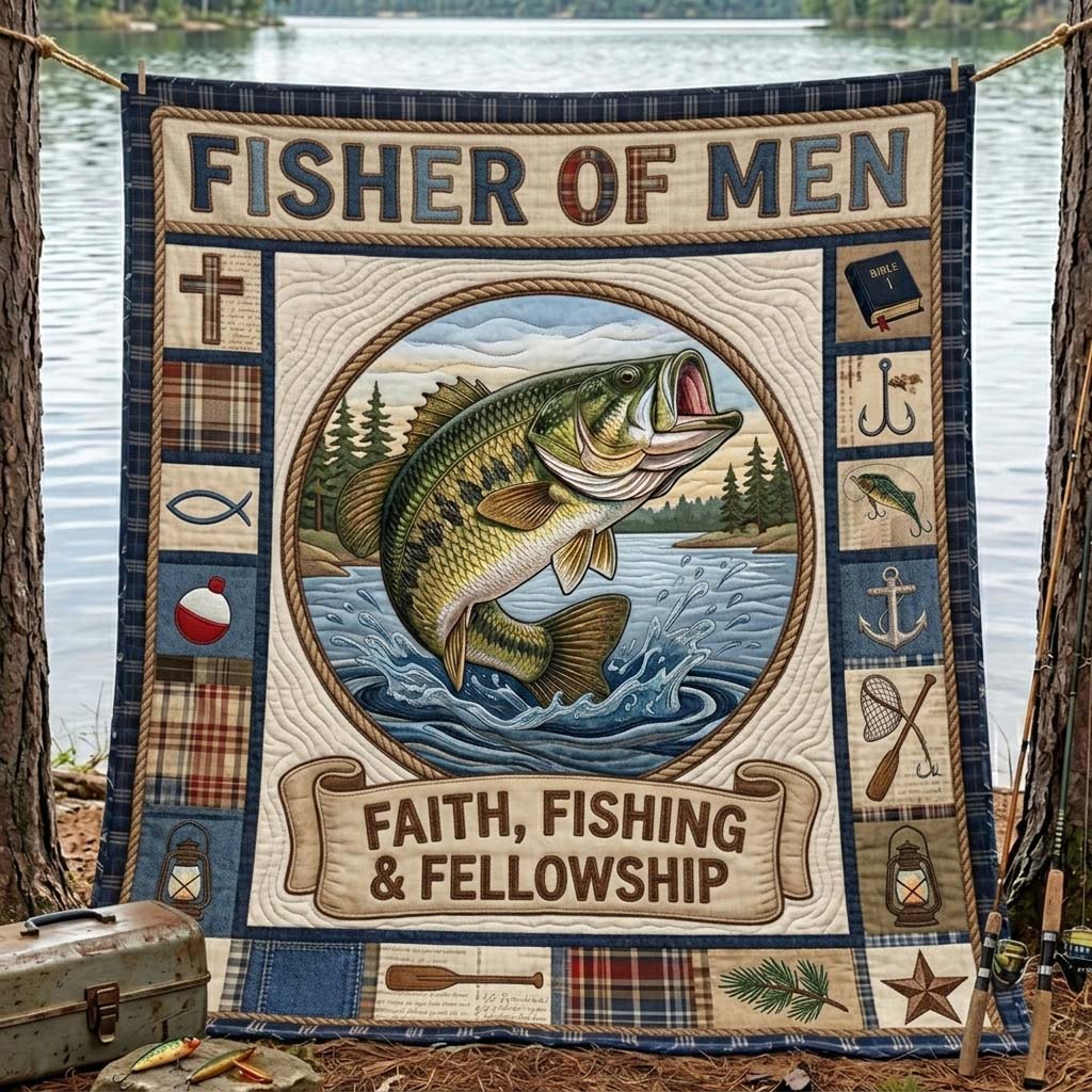 Fishing Fellowship Quilted Blanket GDTONTD1190