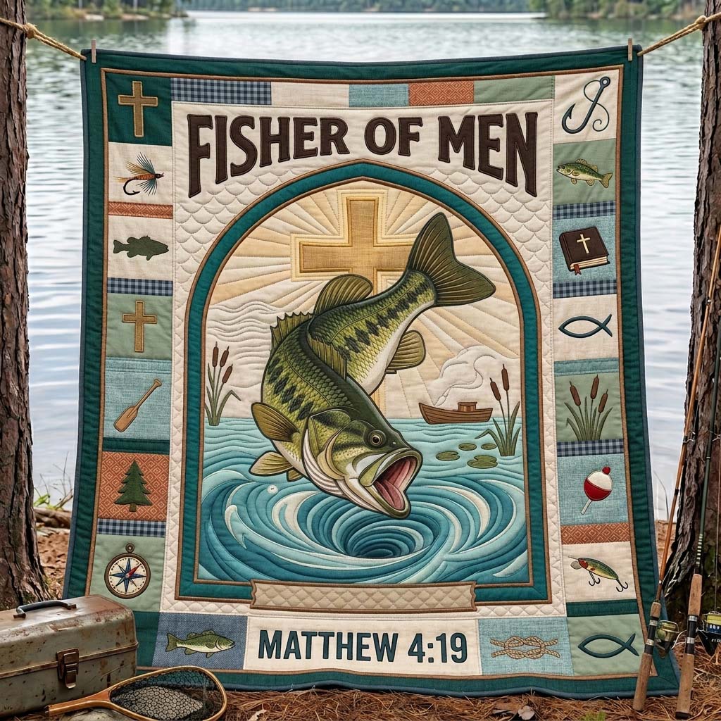 Lake Faith Bass Quilted Blanket GDTONTD1192