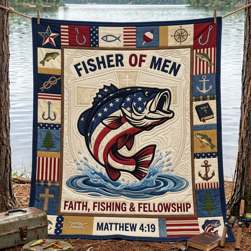 Patriotic Fisher Quilted Blanket GDTONTD1194