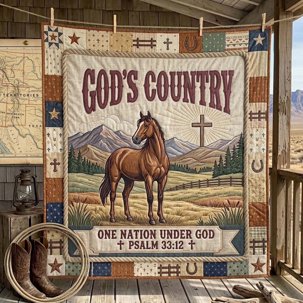 One Nation Ranch Quilted Blanket GDTONTD1197