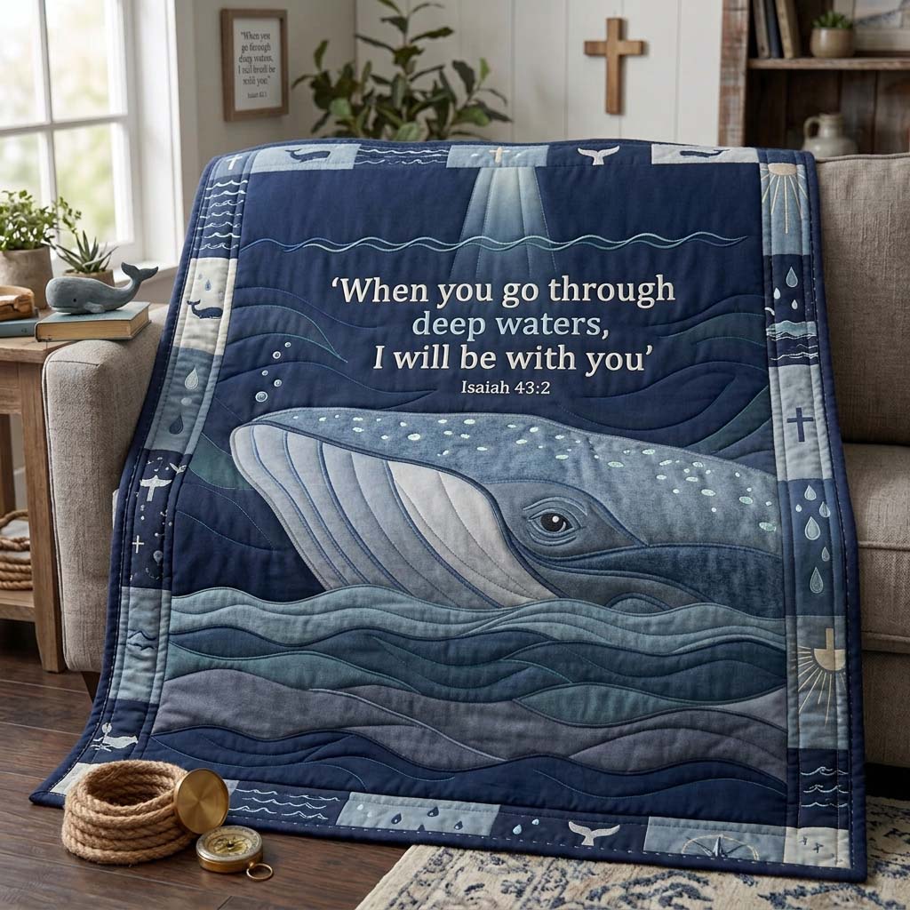 Midnight Whale Promise Quilted Blanket GDTONTD1283