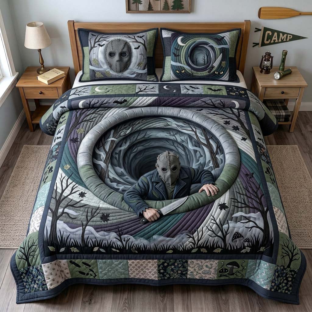 Camp Killer Vortex 3-Piece Quilted Bedding Set GDTONTD1383