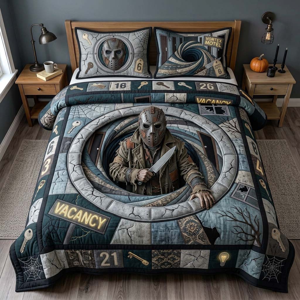 Vortex Motel 3-Piece Quilted Bedding Set GDTONTD1384