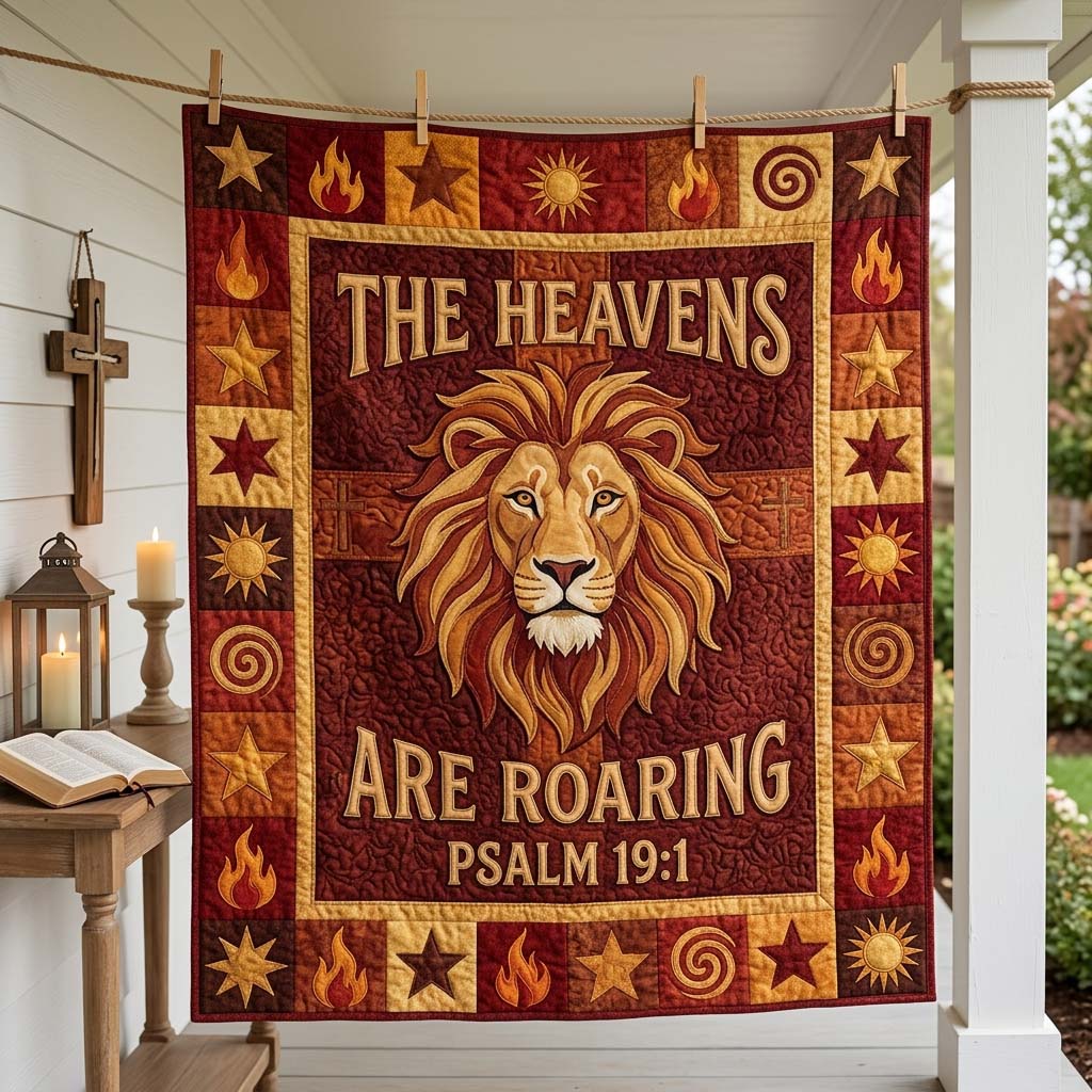 Crimson Lion Quilted Blanket GDTONTD1467