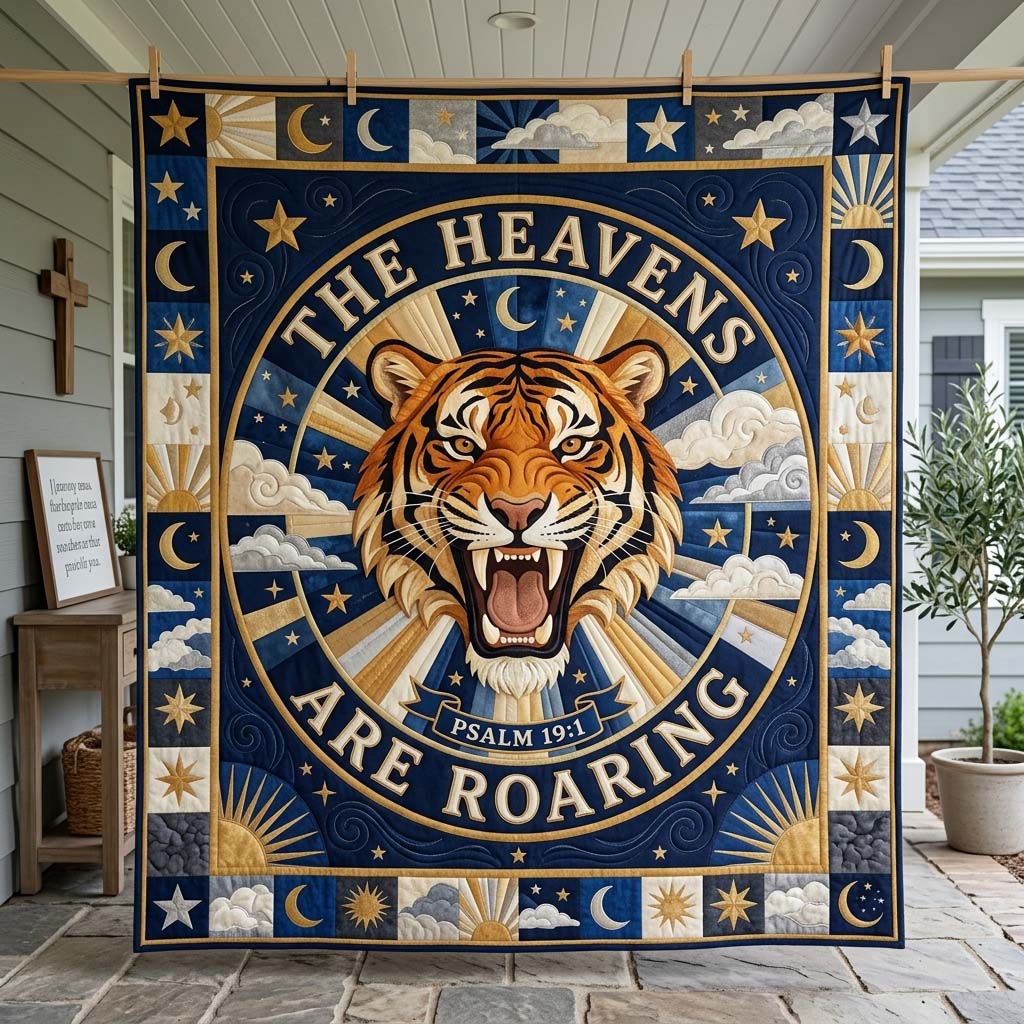 Celestial Tiger Roar Quilted Blanket GDTONTD1470