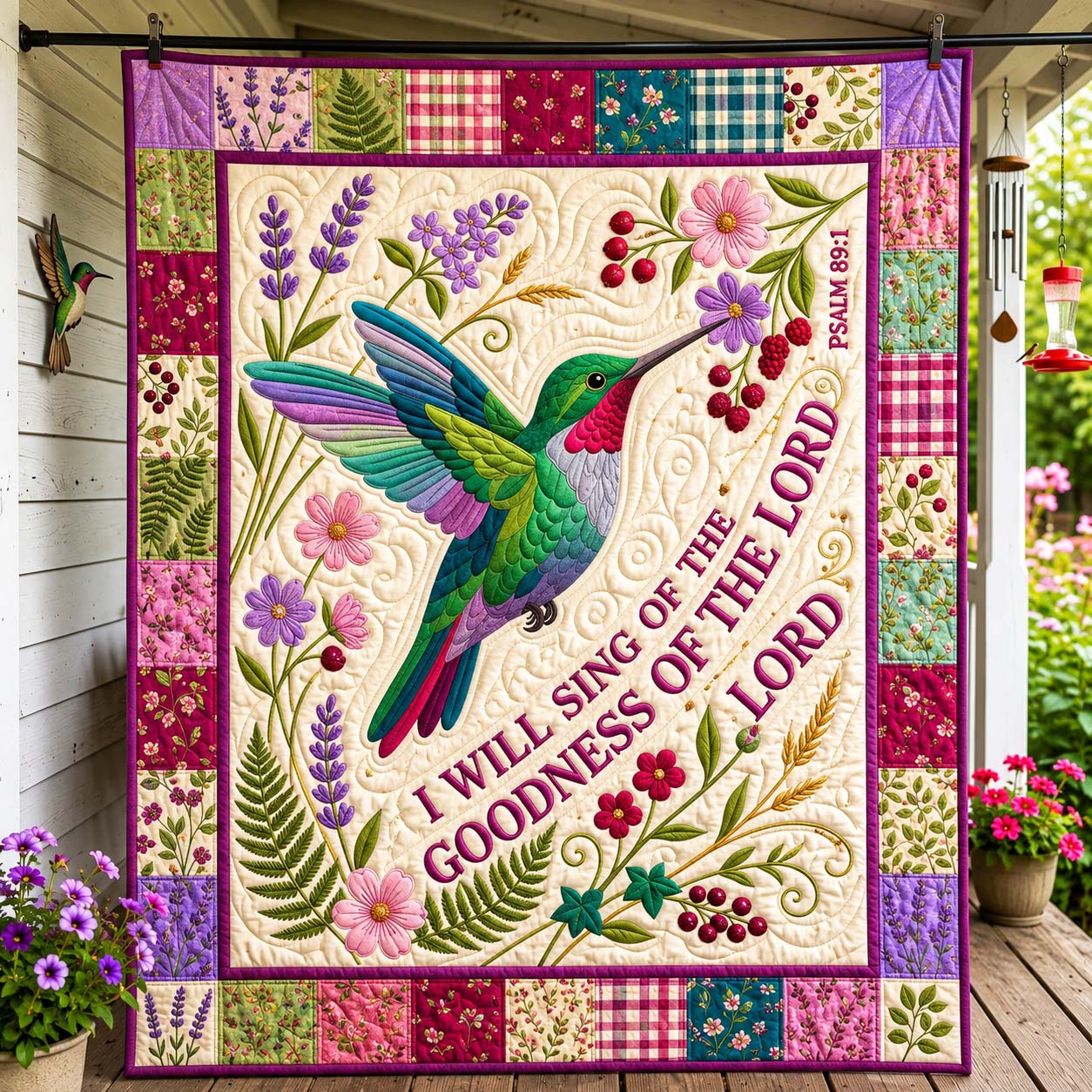 Garden Songbird Quilted Blanket GDTONTD1477
