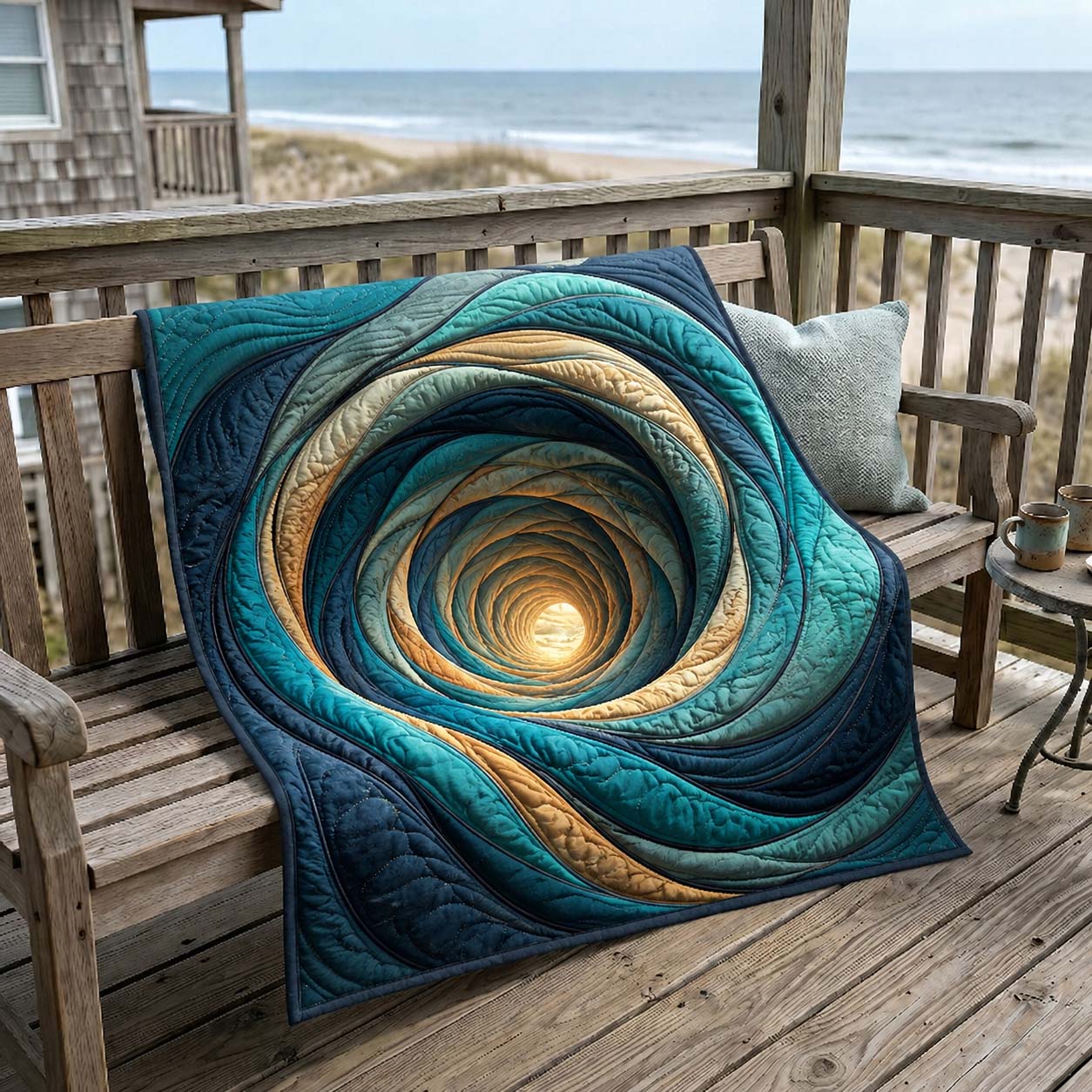 Ocean Tunnel Quilted Blanket GDTONTD361