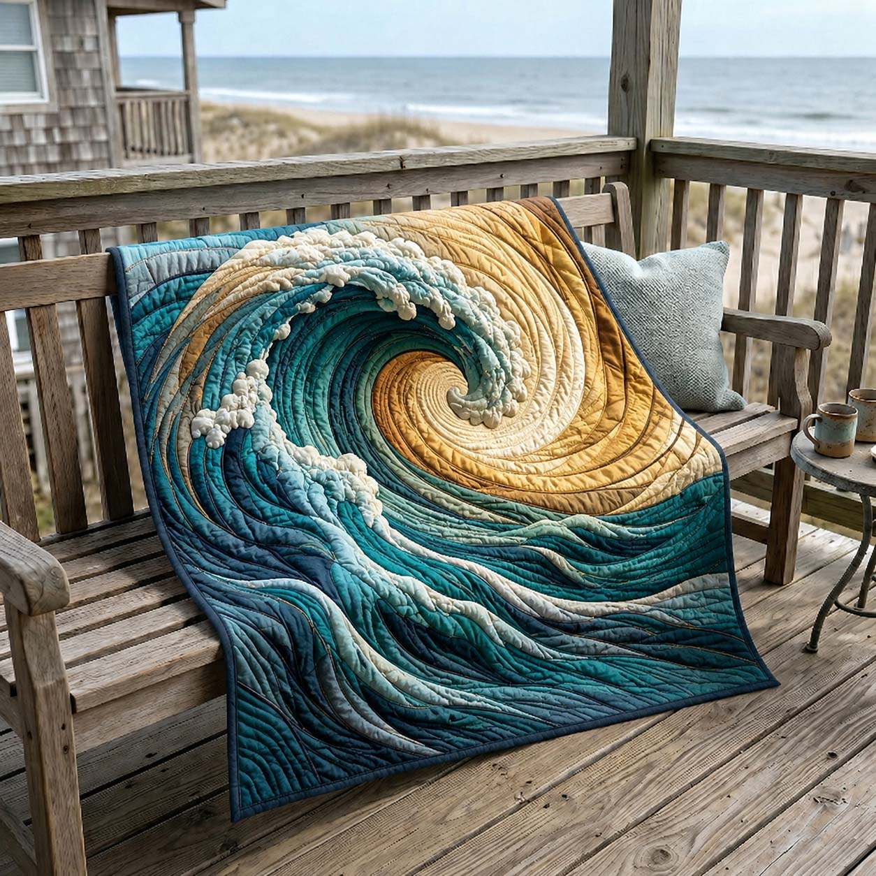 Golden Wave Quilted Blanket GDTONTD362