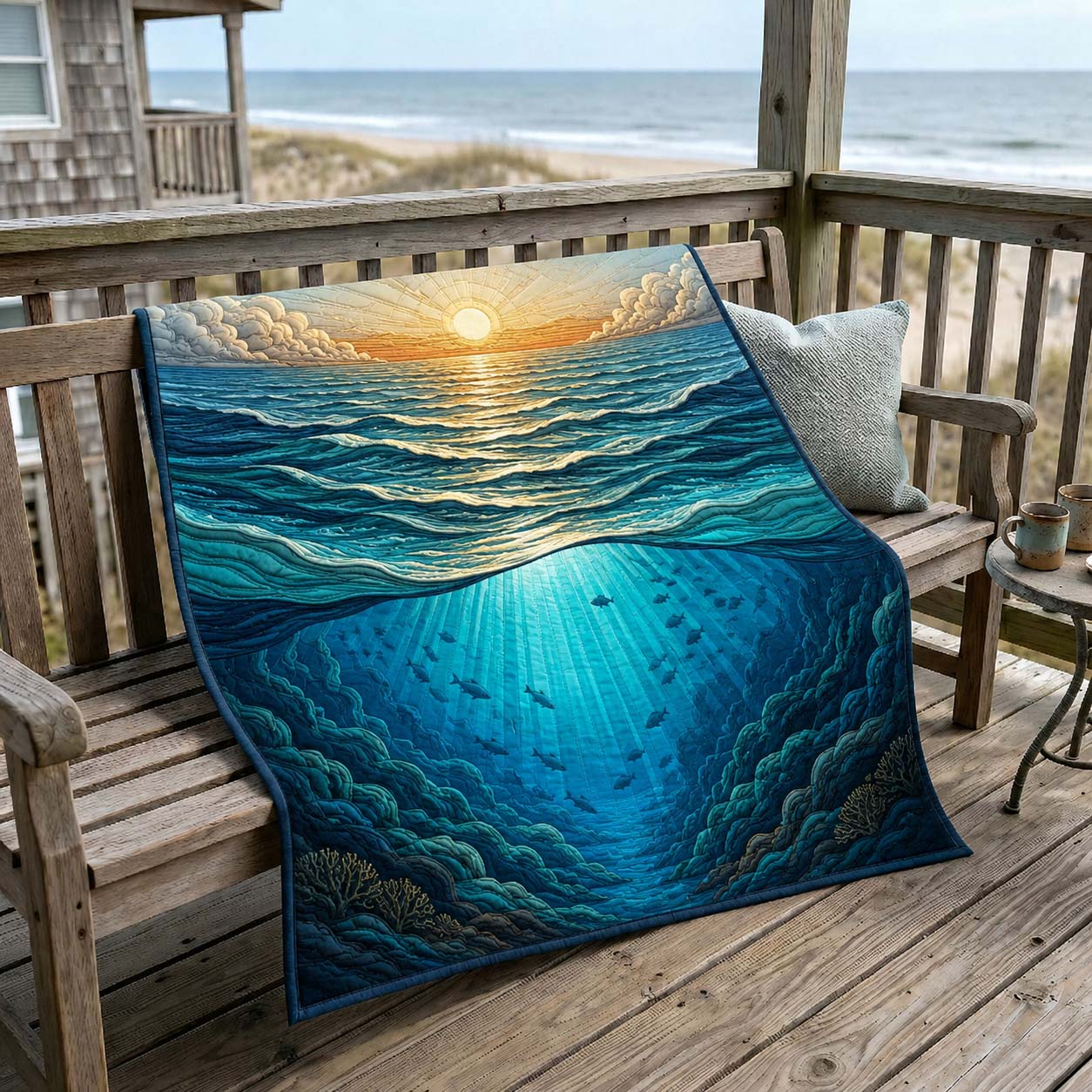 Sunlit Depths Quilted Blanket GDTONTD363