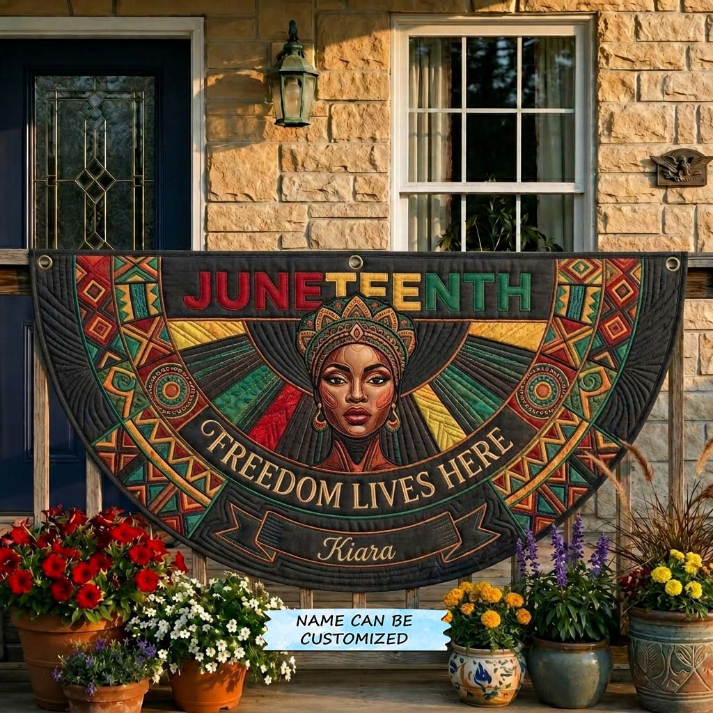 Juneteenth Freedom Crown Fan Flag QTCUZ GDTONTD408