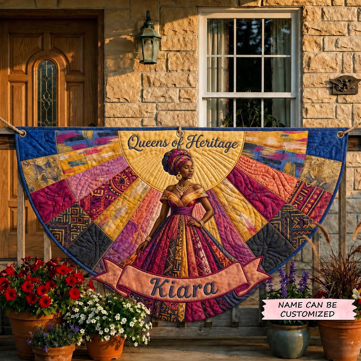 Heritage Queen Fan Flag QTCUZ GDTONTD450