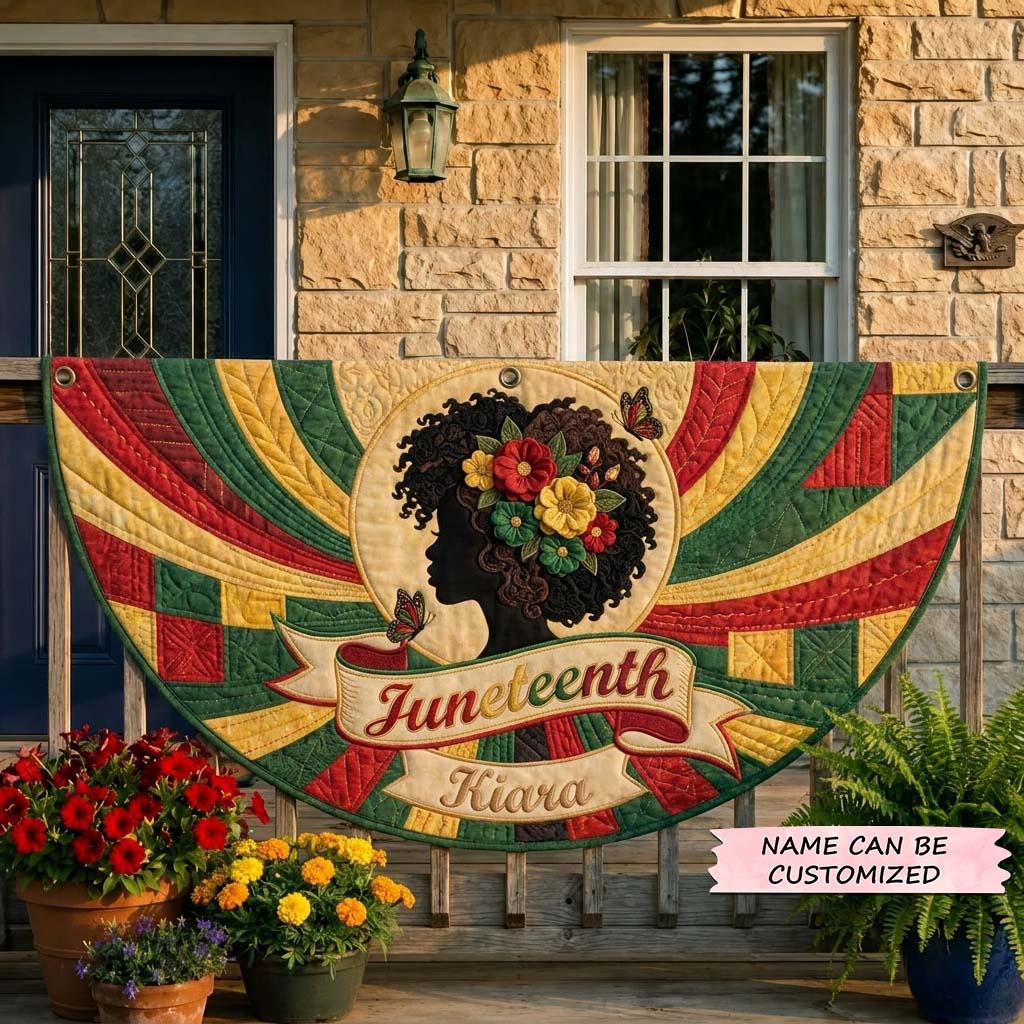 Juneteenth Bloom Fan Flag QTCUZ GDTONTD452