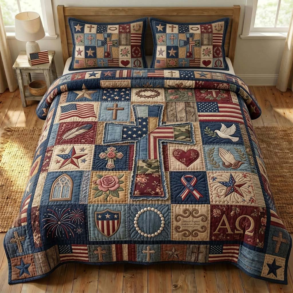 Heritage Faith 3-Piece Quilted Bedding Set GDTONTD518