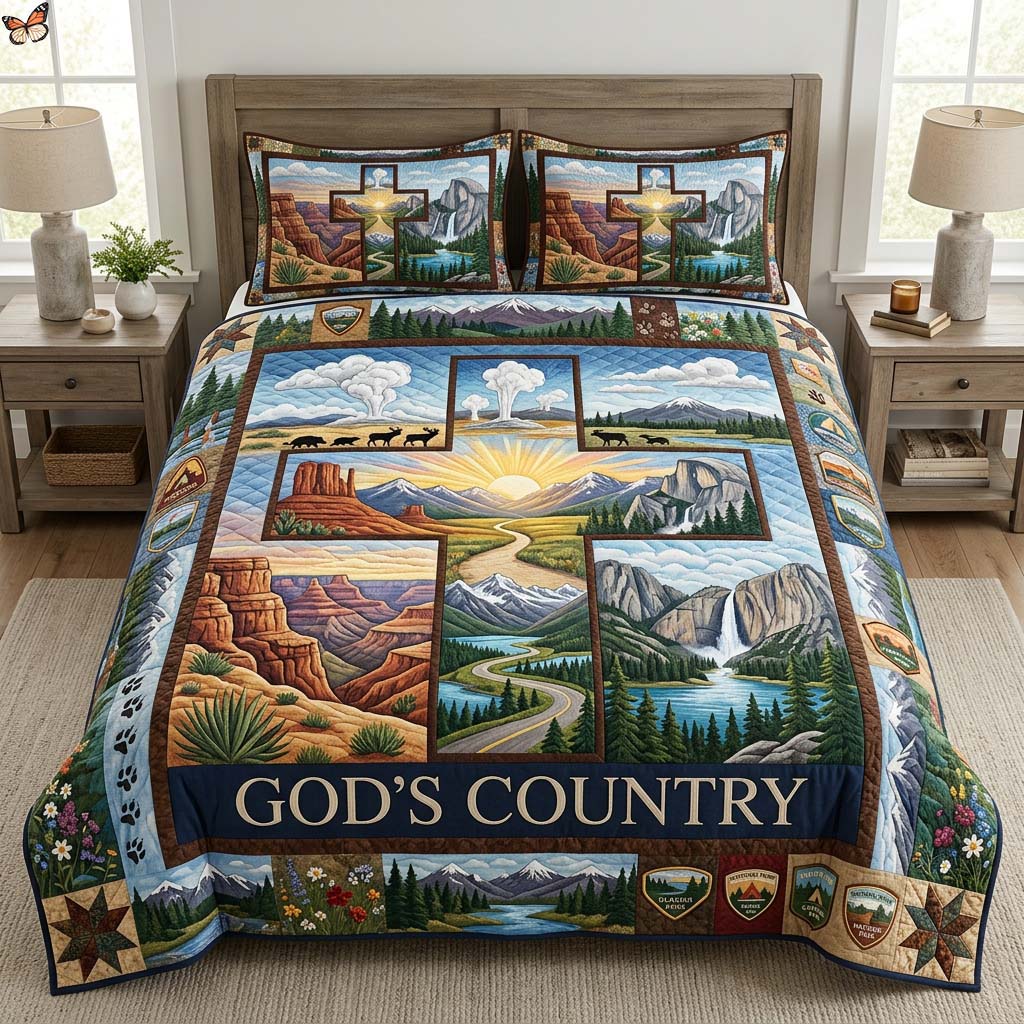 National Parks Faith 3-Piece Quilted Bedding Set GDTONTD545