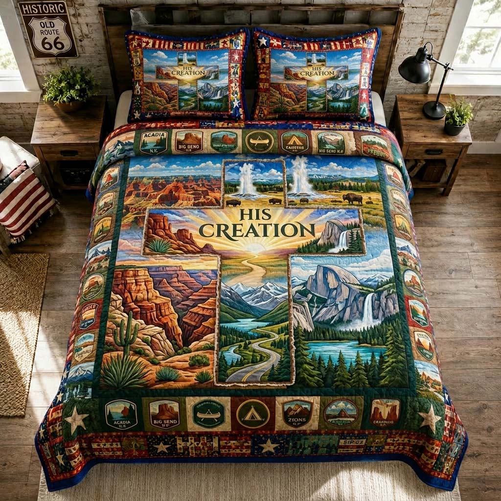 Creation Parks Cross 3-Piece Quilted Bedding Set GDTONTD547