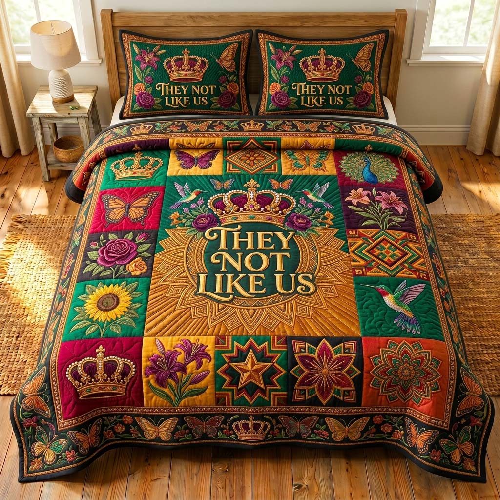 Royal Bloom 3-Piece Quilted Bedding Set GDTONTD561