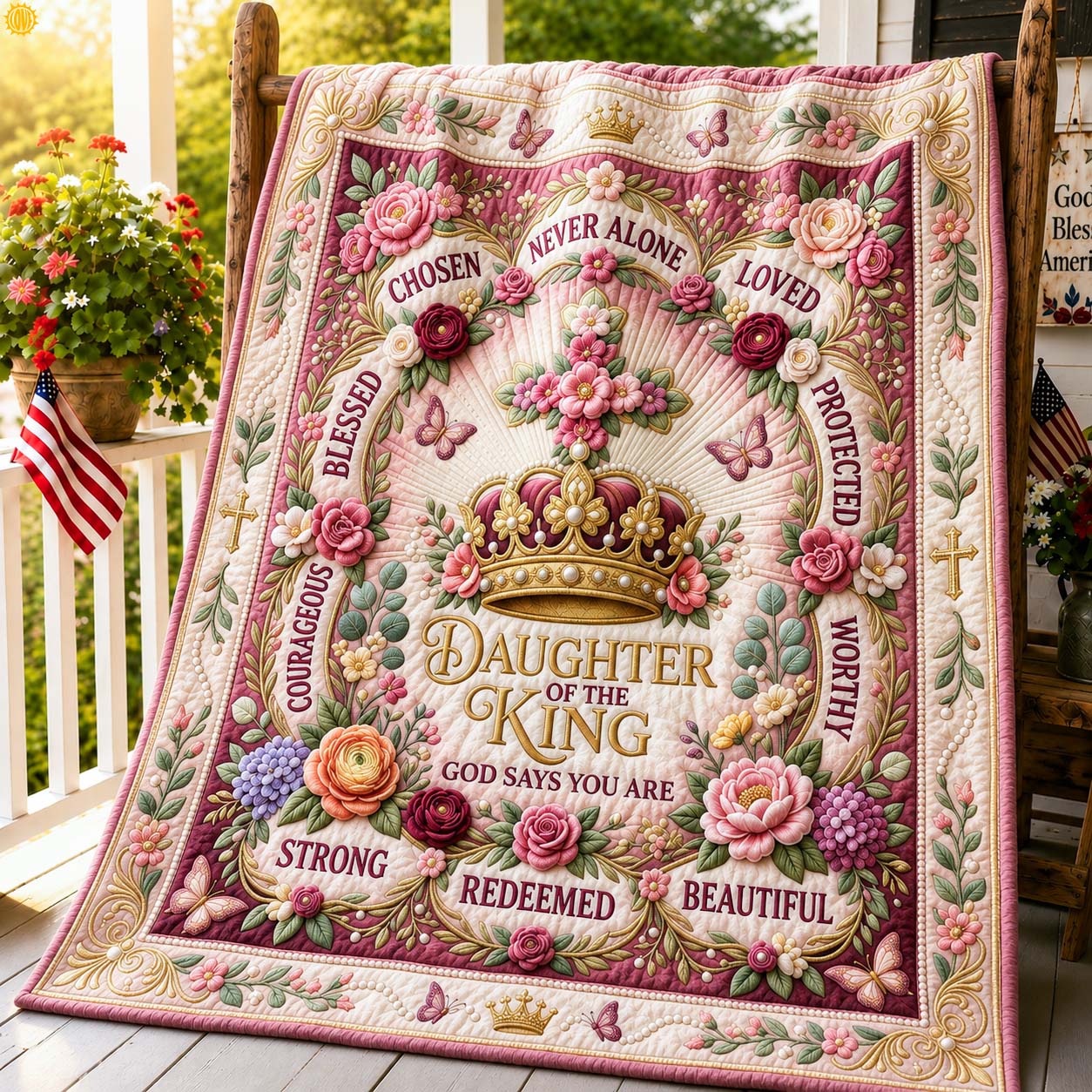 Royal Bloom Daughter Quilted Blanket GDTONTD604