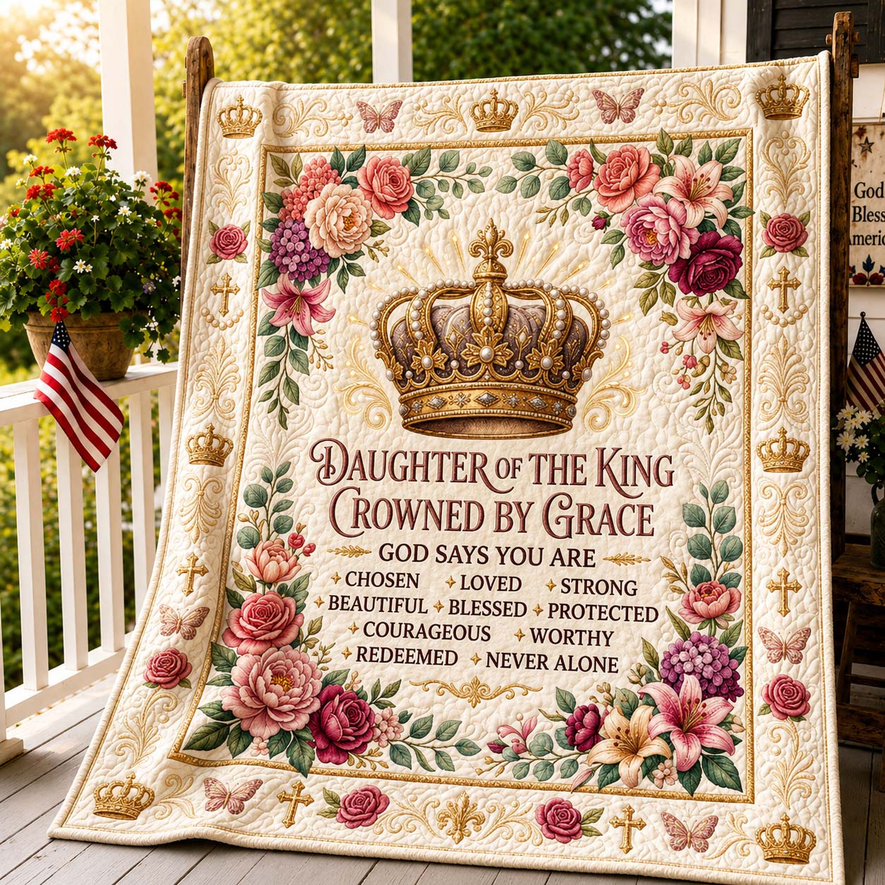Crowned by Grace Quilted Blanket GDTONTD605