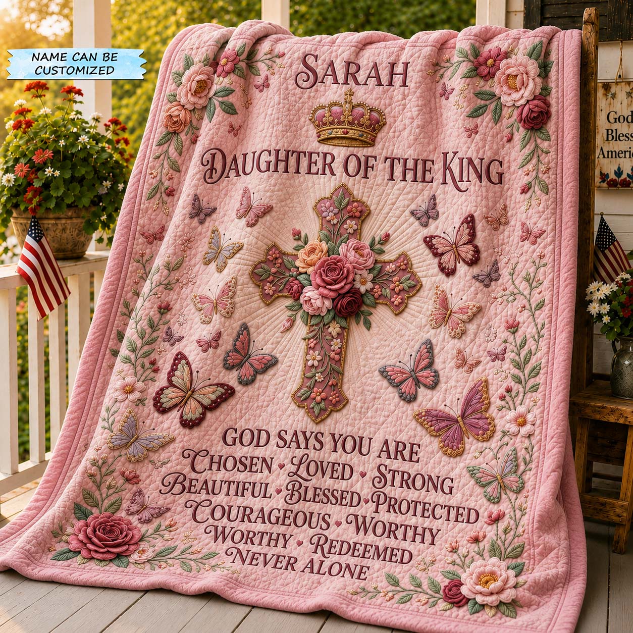 Pink Princess Faith Quilted Blanket QTCUZ GDTONTD610