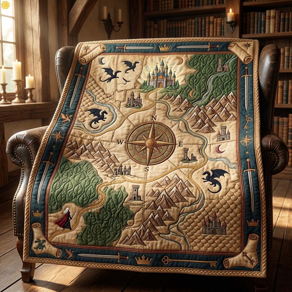 Realm Map Quilted Blanket GDTONTD681