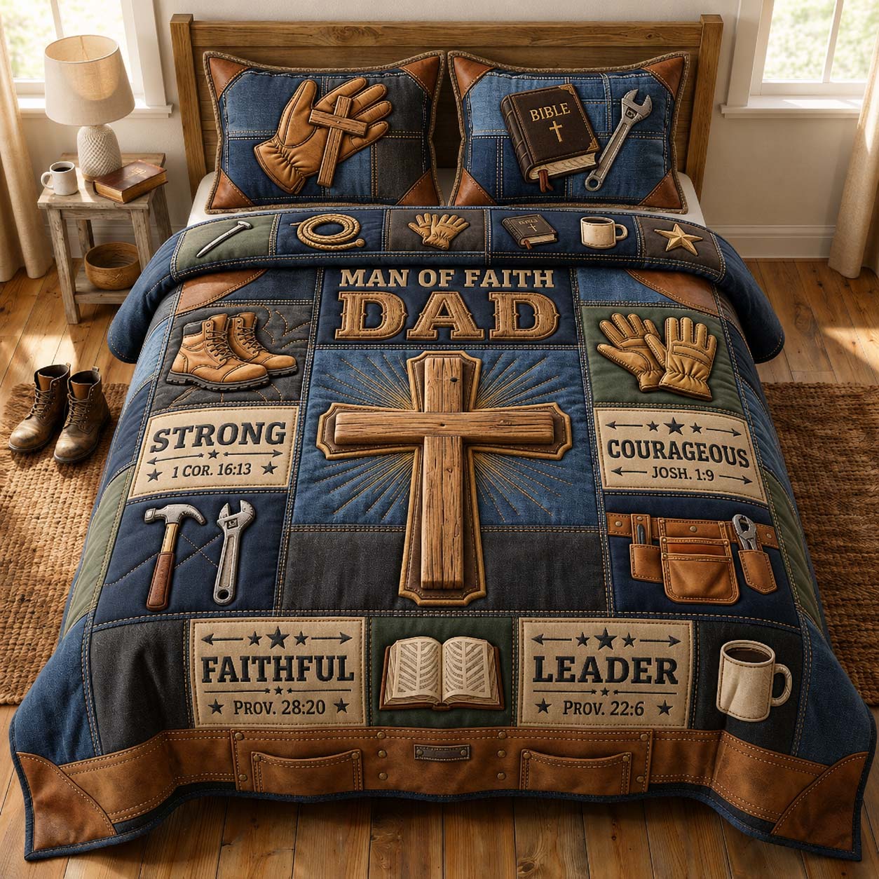 Workman Faith 3-Piece Quilted Bedding Set GDTONTD752