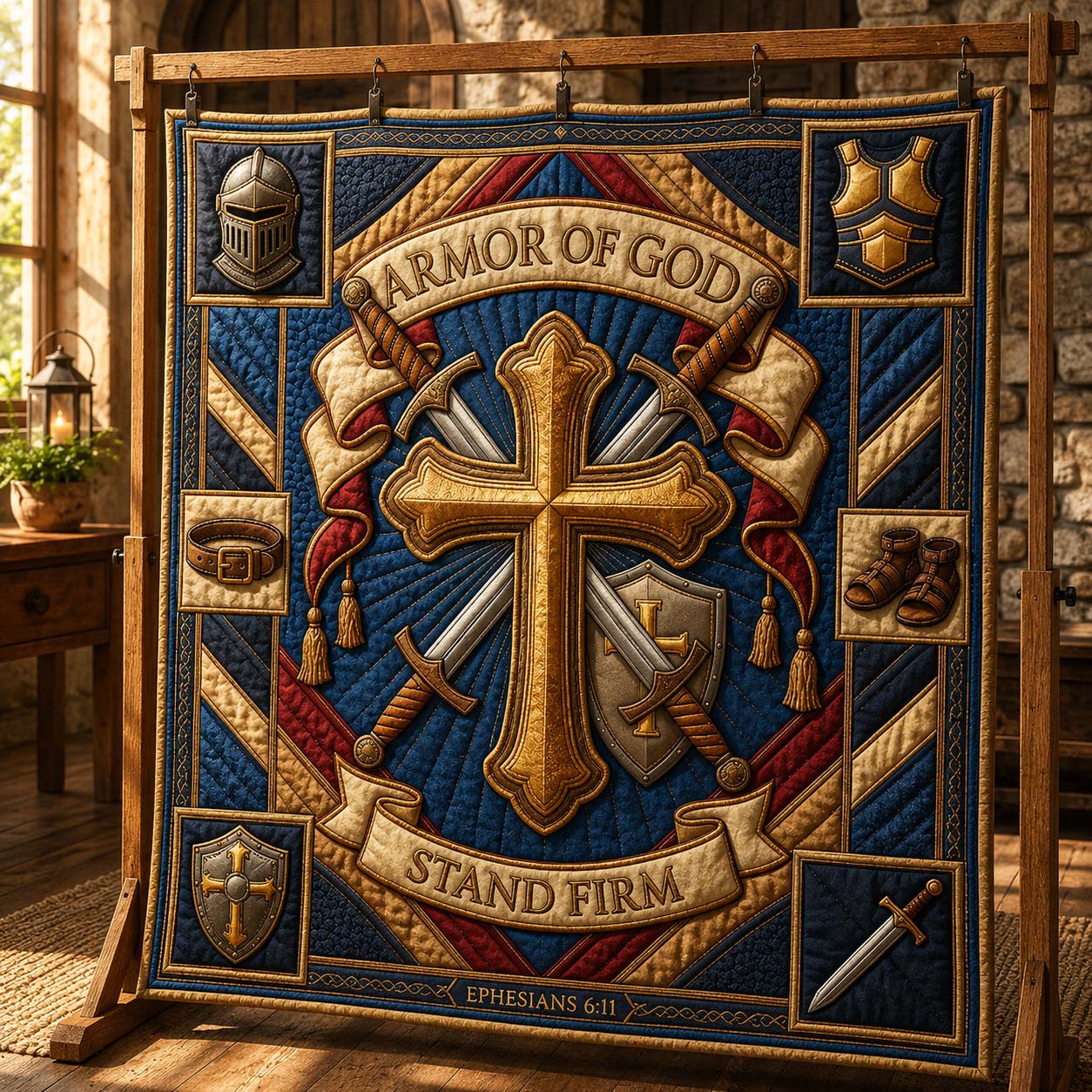 Stand Firm Quilted Blanket GDTONTD757