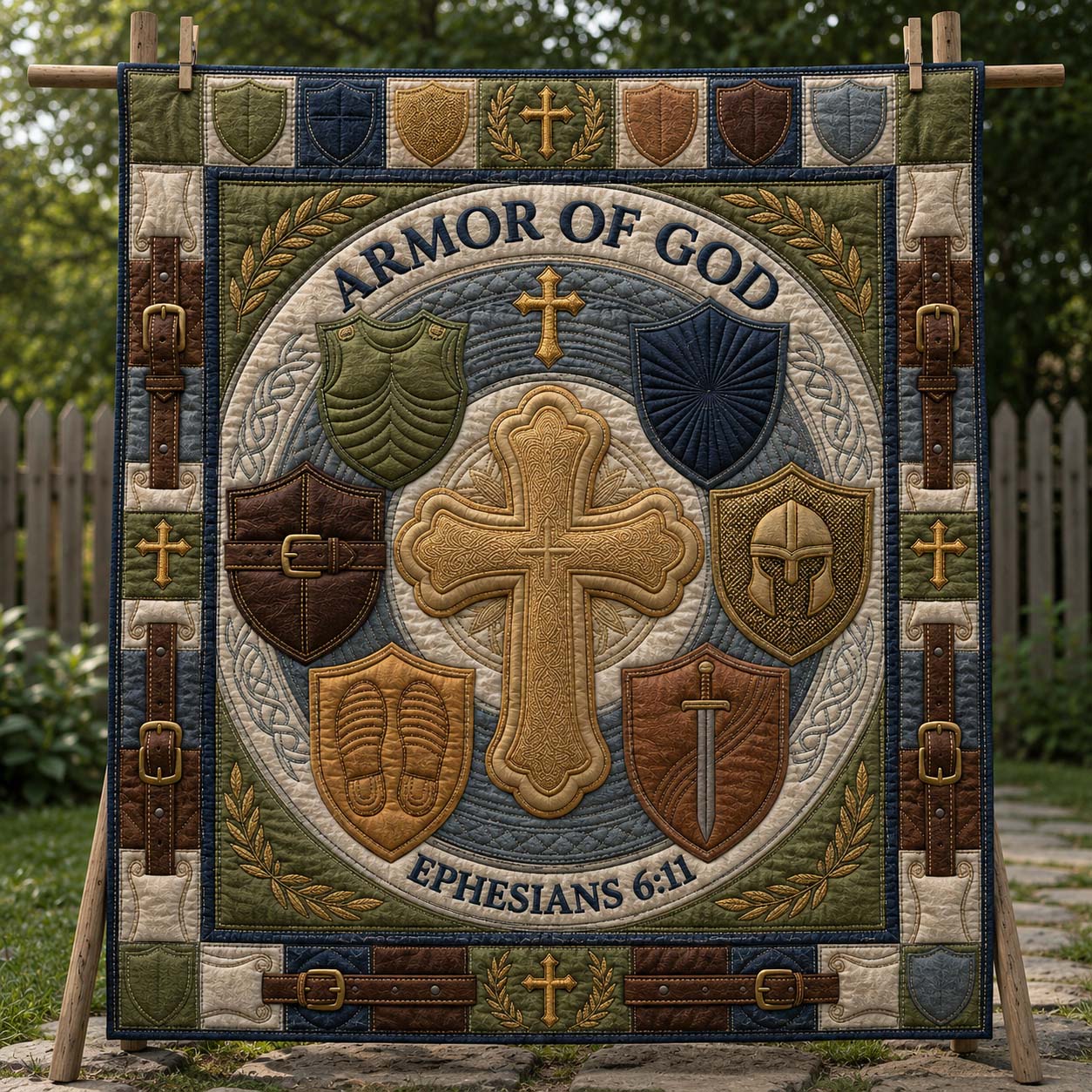Sacred Shield Quilted Blanket GDTONTD758