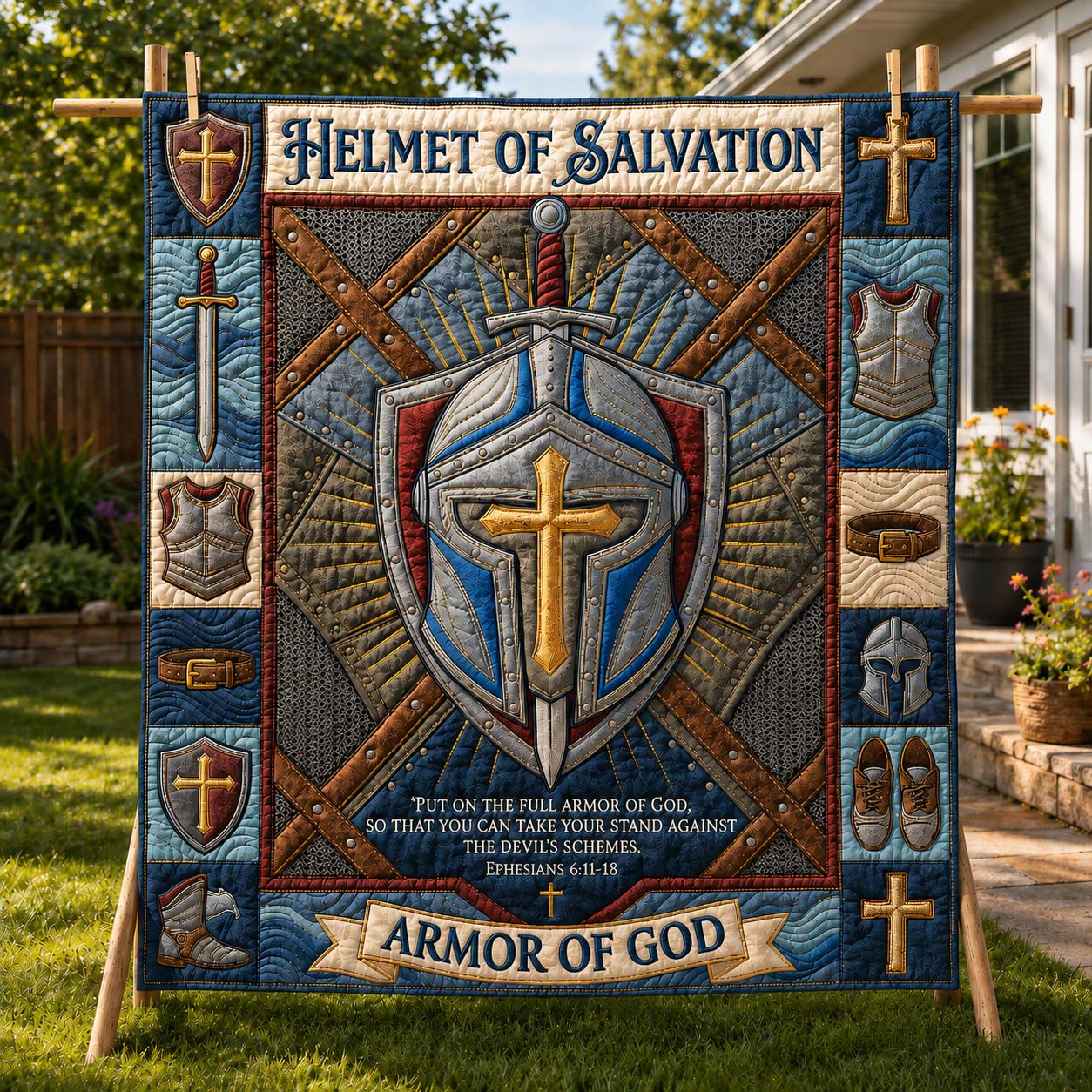 Salvation Helm Quilted Blanket GDTONTD760