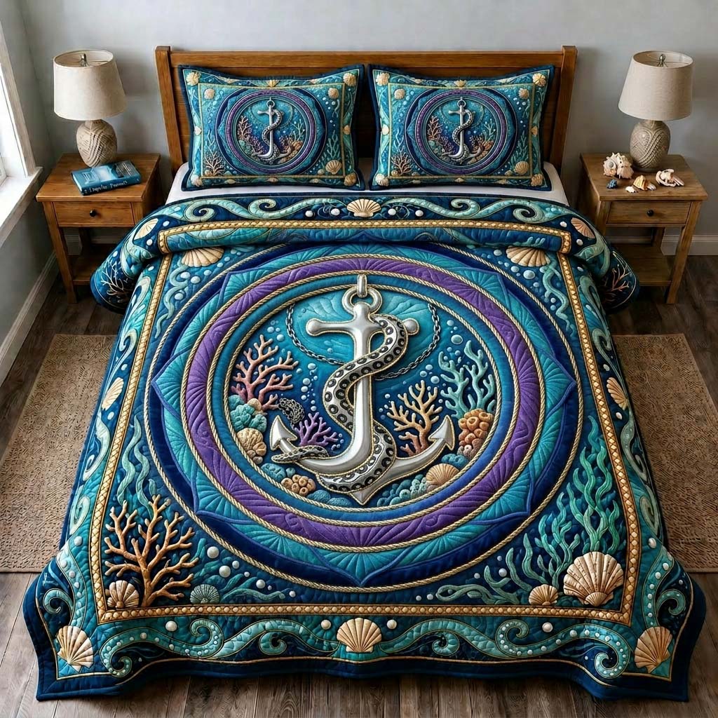 Mystic Anchor Portal 3-Piece Quilted Bedding Set GDTONTD780