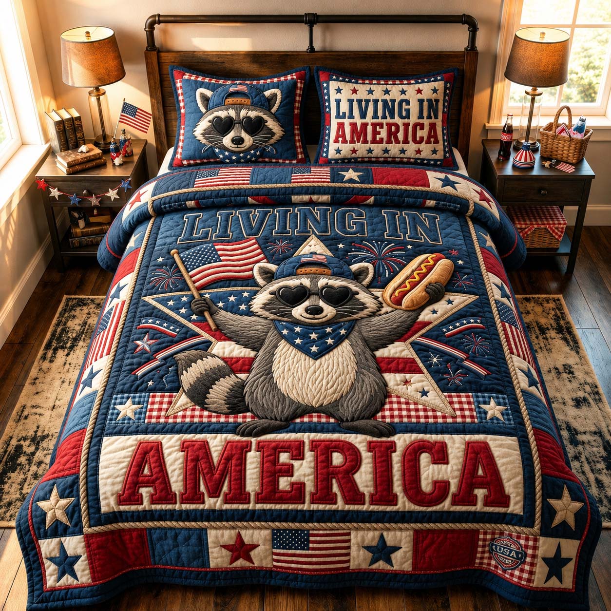 Living In America 3-Piece Quilted Bedding Set GDTONTD823