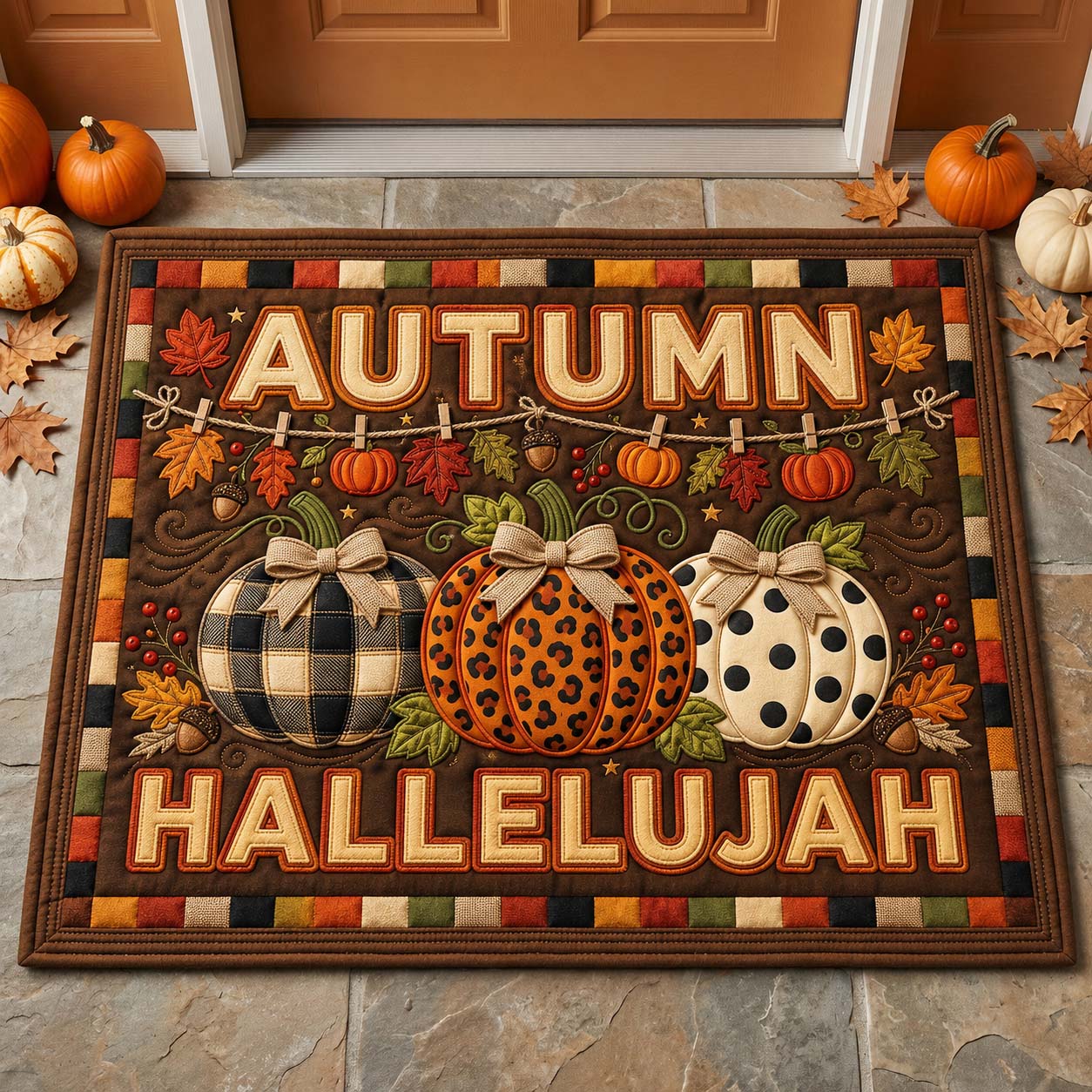 Hallelujah Pumpkin Patch Doormat GDTONTD826