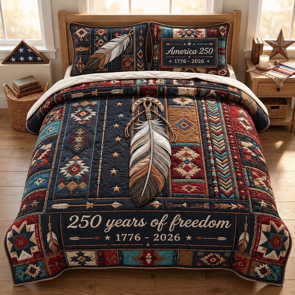 Freedom Feather Legacy 3-Piece Quilted Bedding Set GDTONTD863