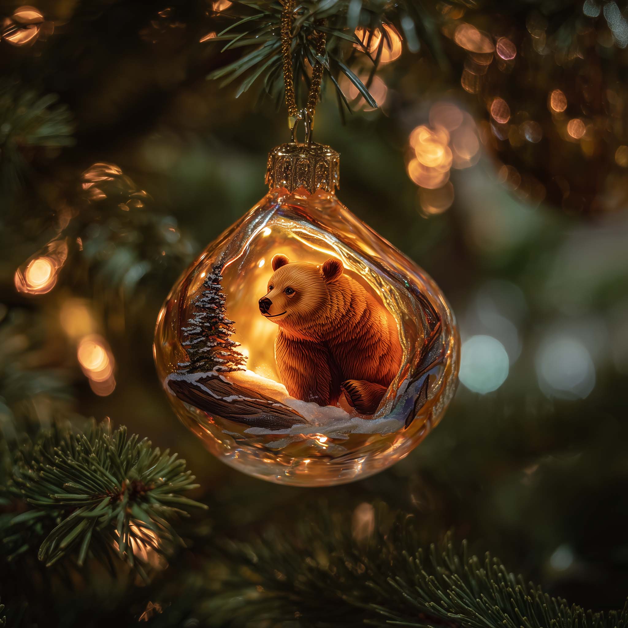 Wilderness Bear Christmas Mica Ornament GFSPMA67