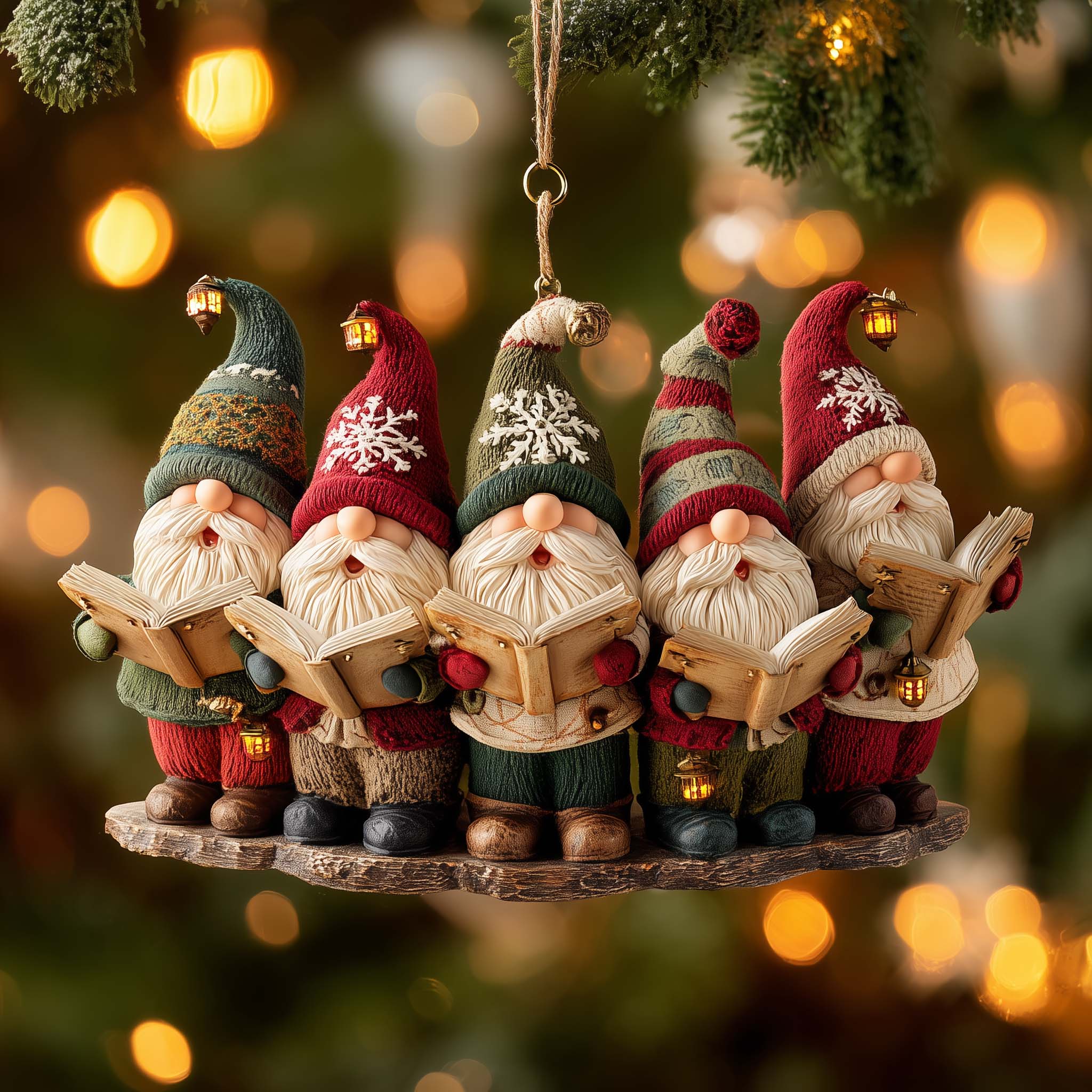 Snowy Gnome Christmas Mica Ornament GFSPMA76