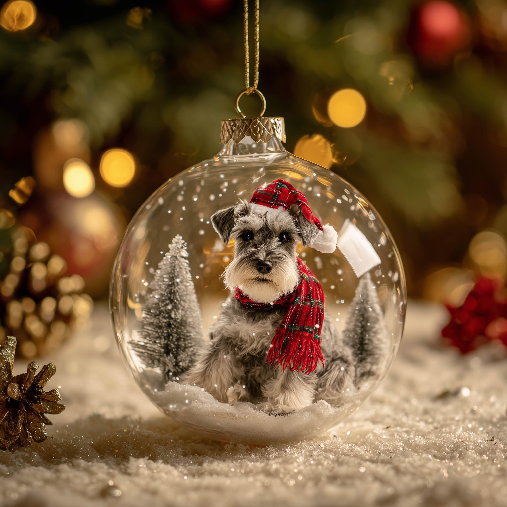 Christmas Mica Schnauzer Christmas Mica Ornament GFSPNT114