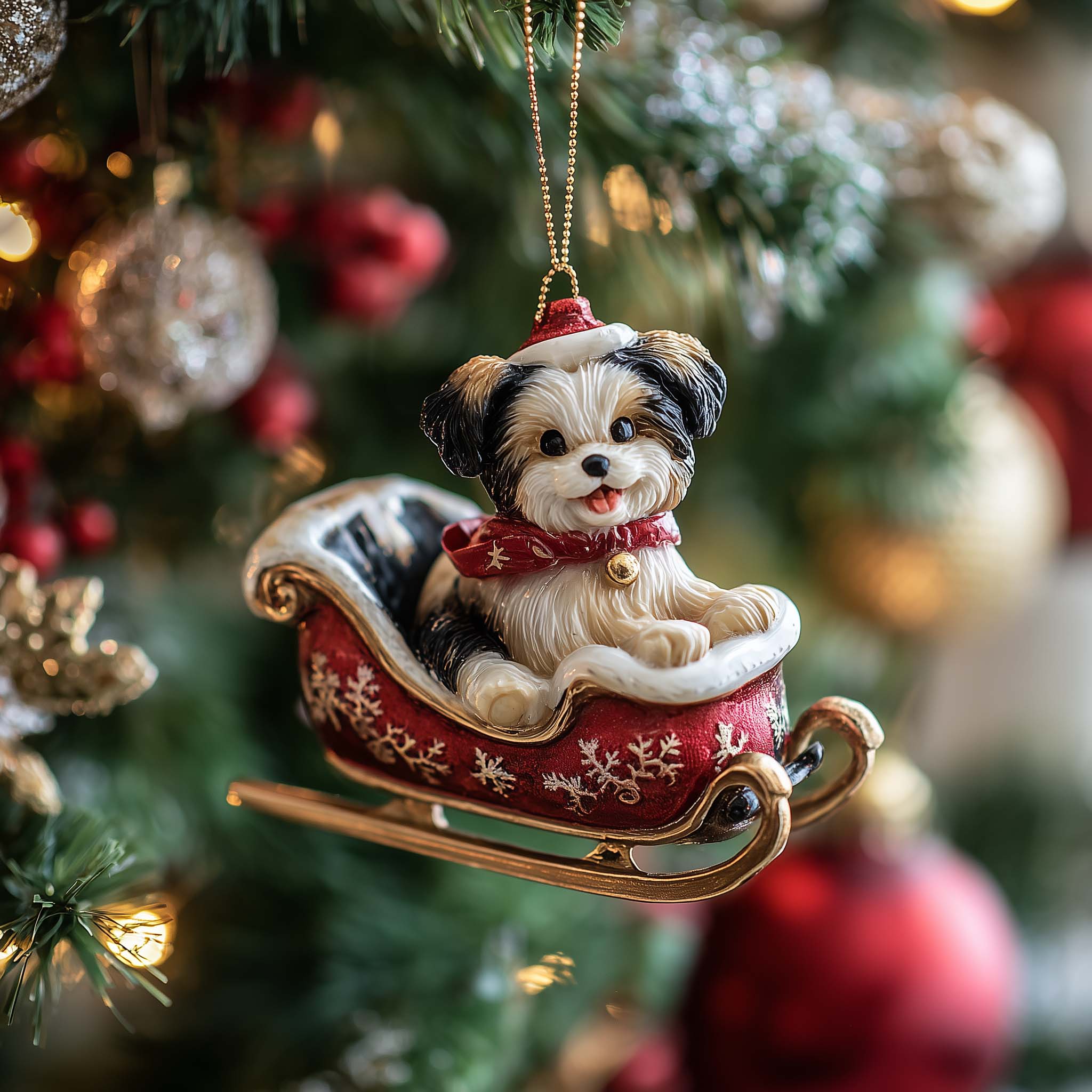 Santa Driver Christmas Mica Ornament GFSPQA231