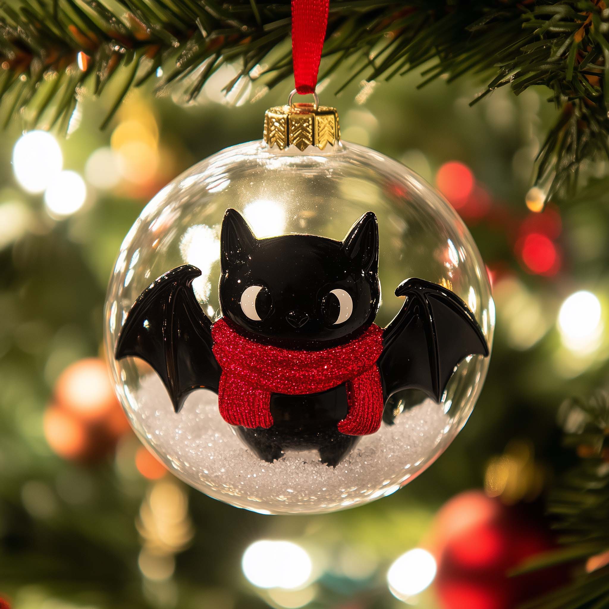 Globe Bat Christmas Mica Ornament GFSPQM174