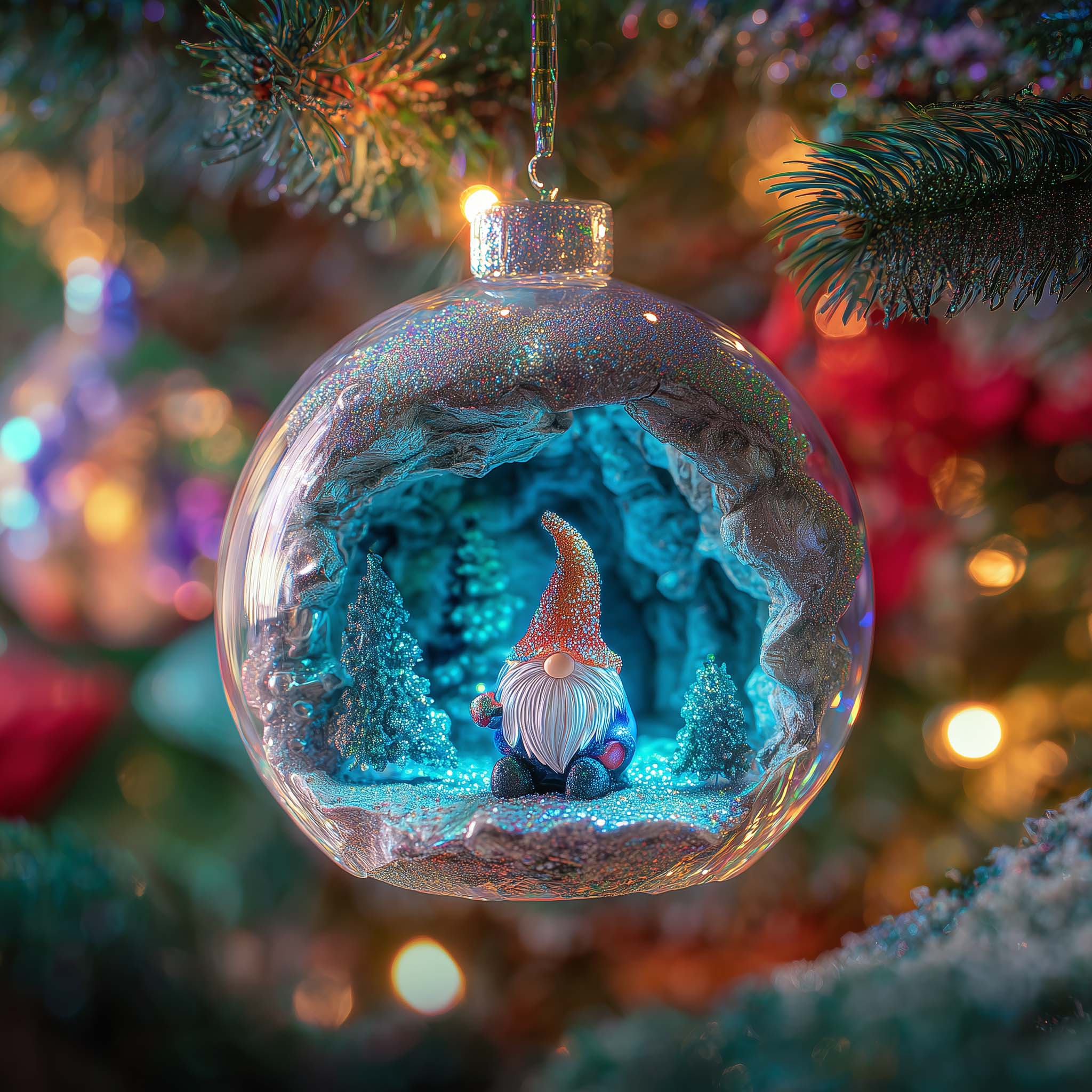 Ice Gnome Christmas Mica Ornament GFSPQM275