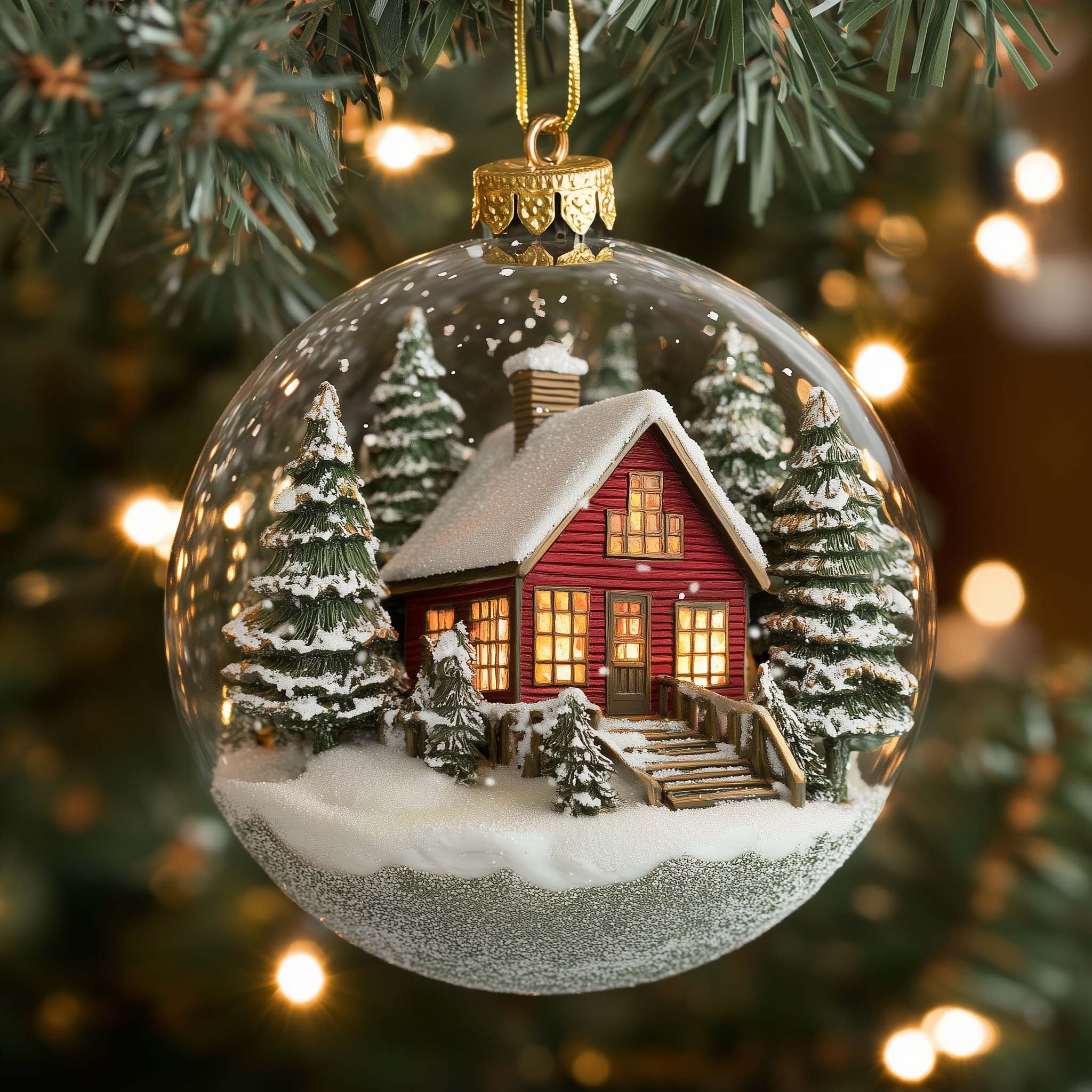 Lodge Globe Christmas Mica Ornament GFSPQM411