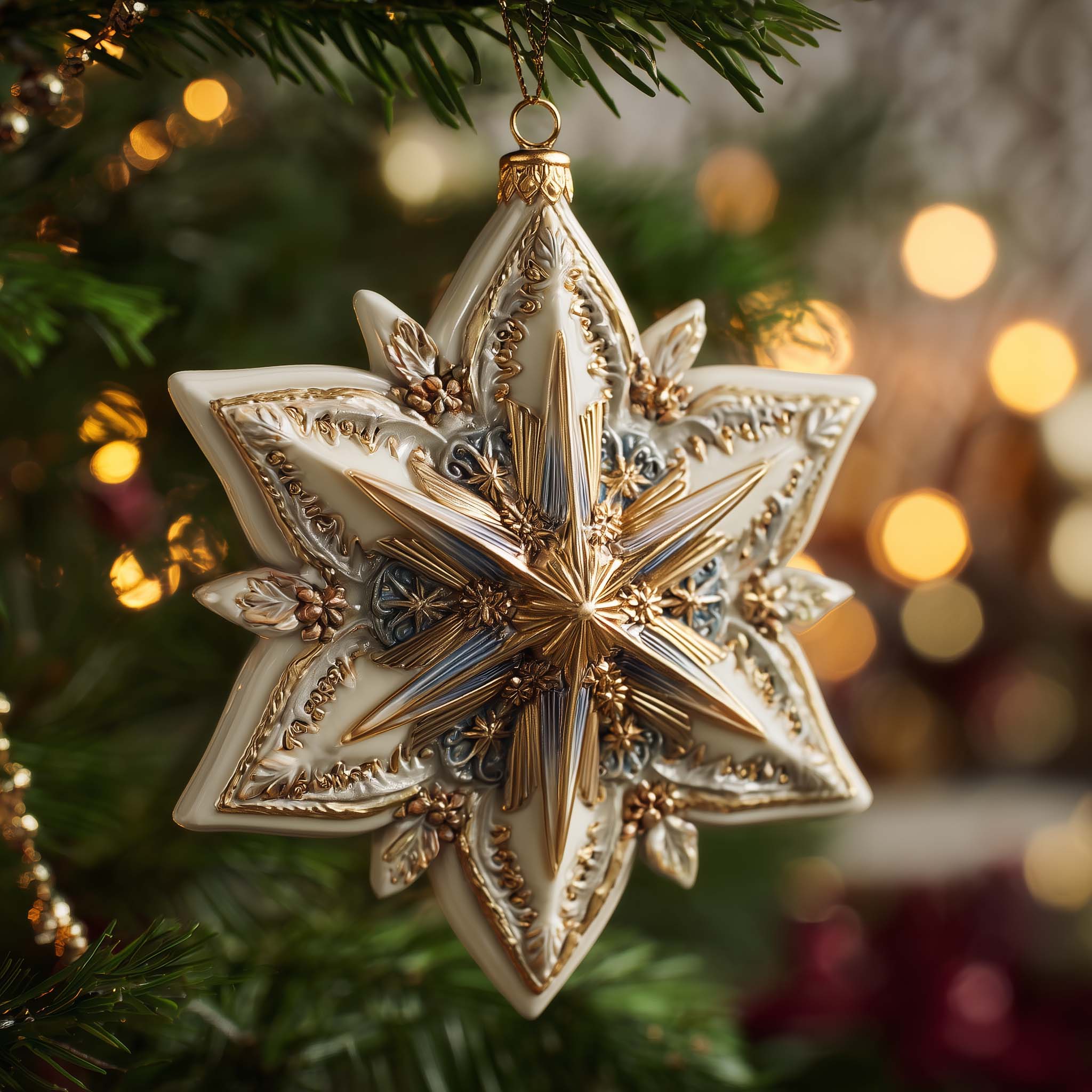 Mandala Snowflake Christmas Mica Ornament GFSPQM55