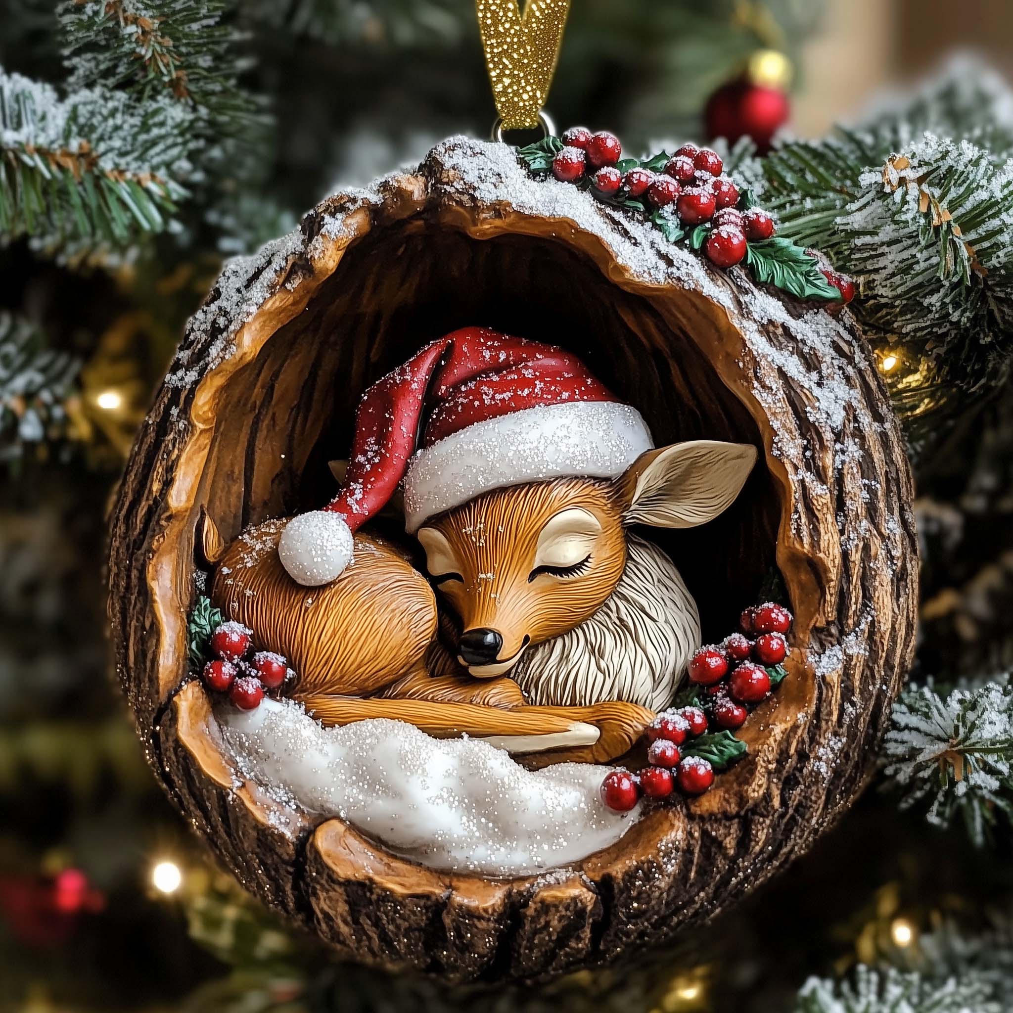 Deer Charm Christmas Mica Ornament GFSPTP52