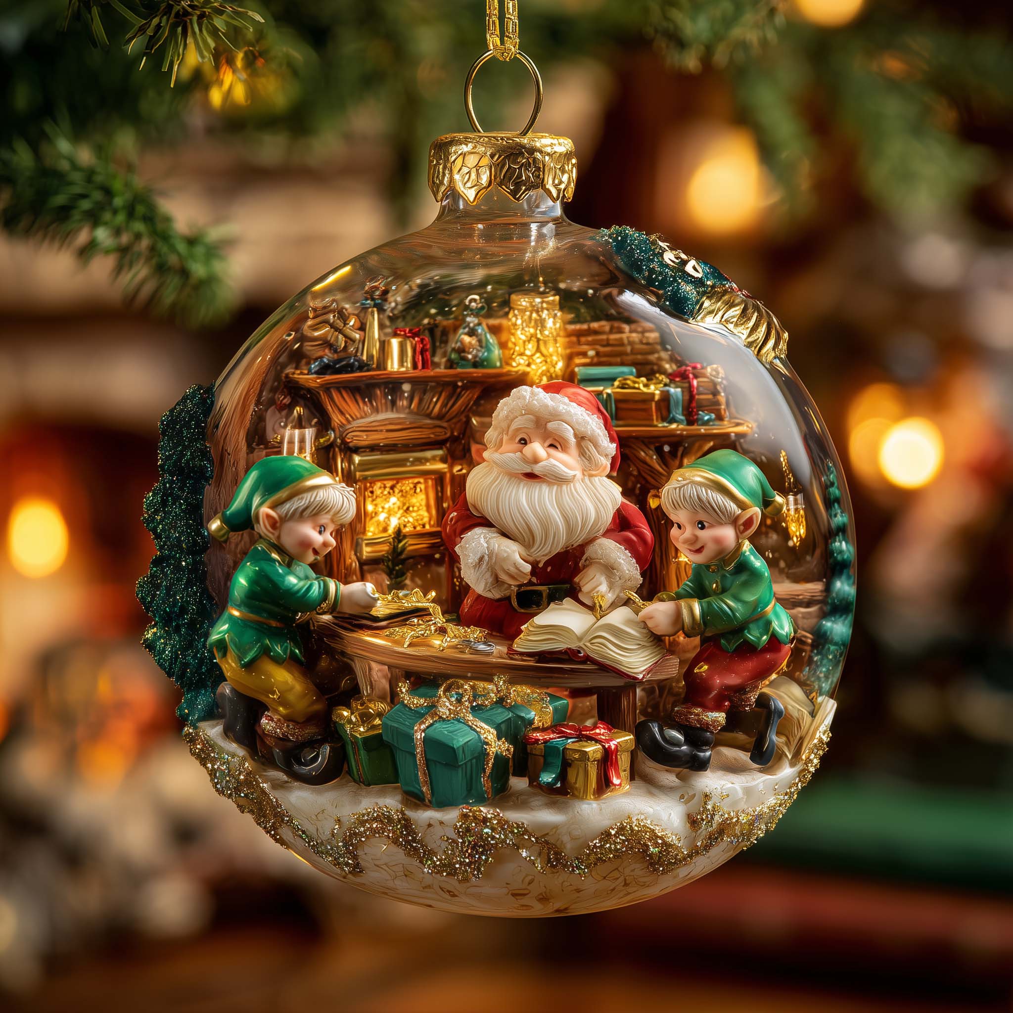 Jolly Elf Christmas Mica Ornament GFSPYC42