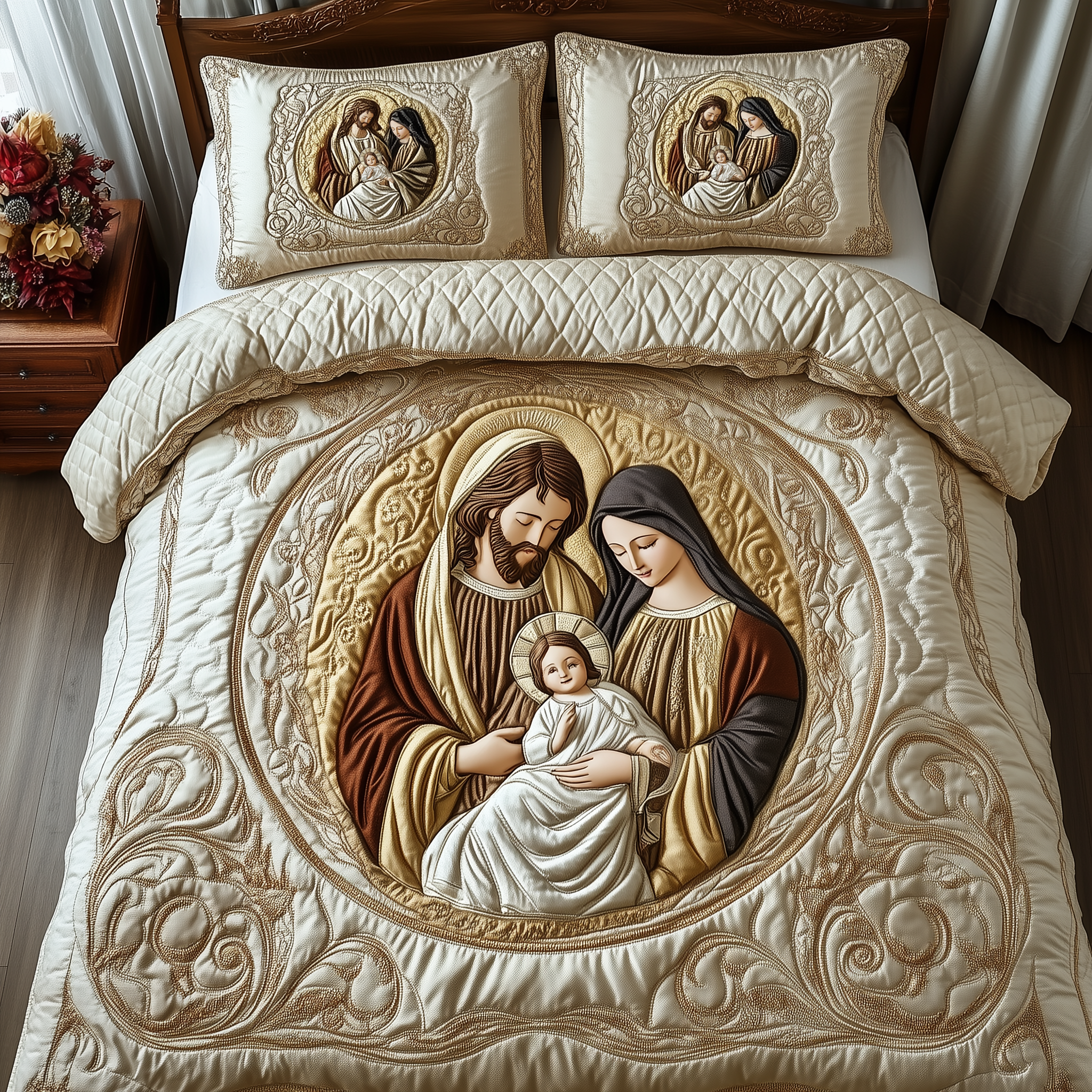 Nativity 3-Piece Quilted Bedding Set GFTOAB1186