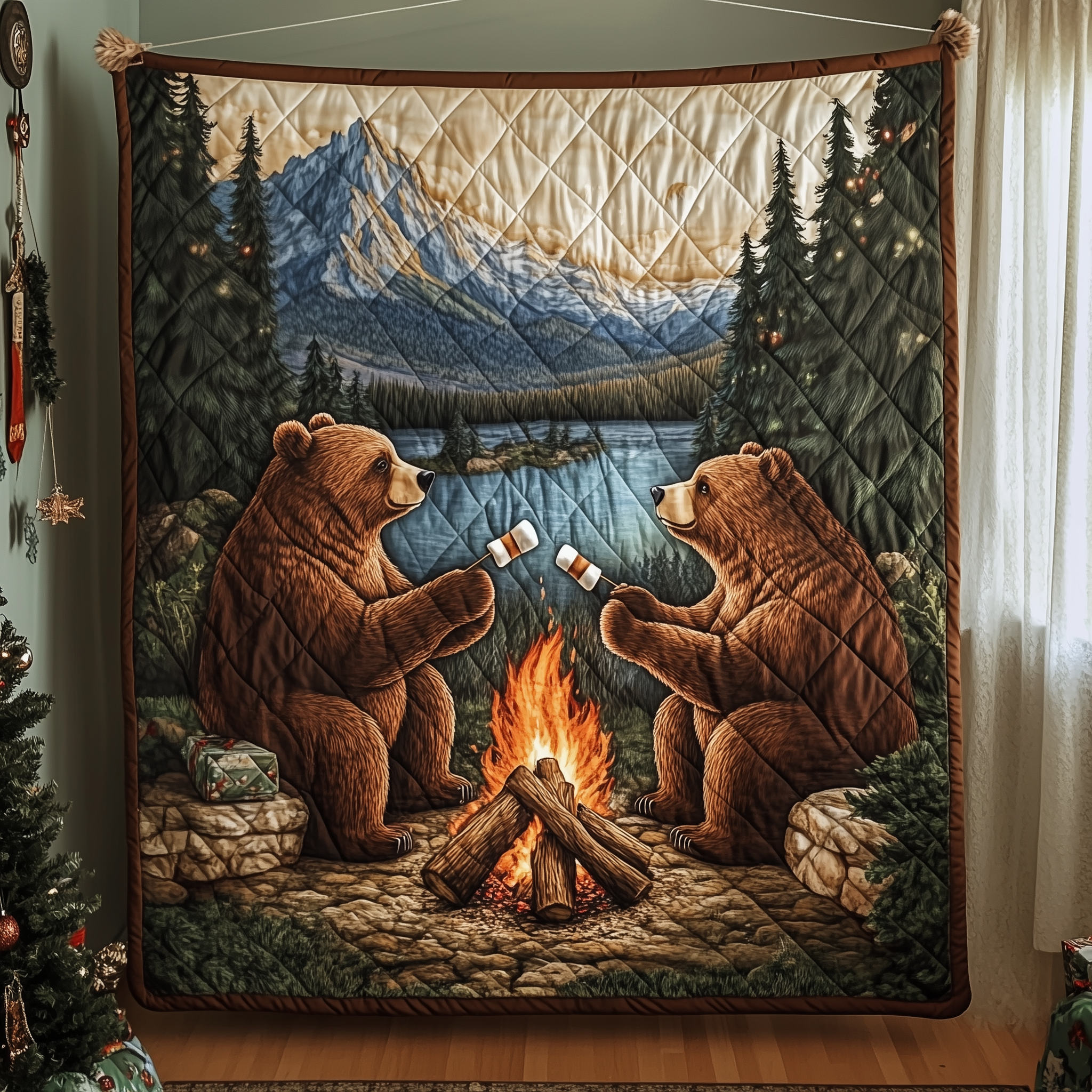 Bears Love Camping Quilted Blanket GFTOAB1404