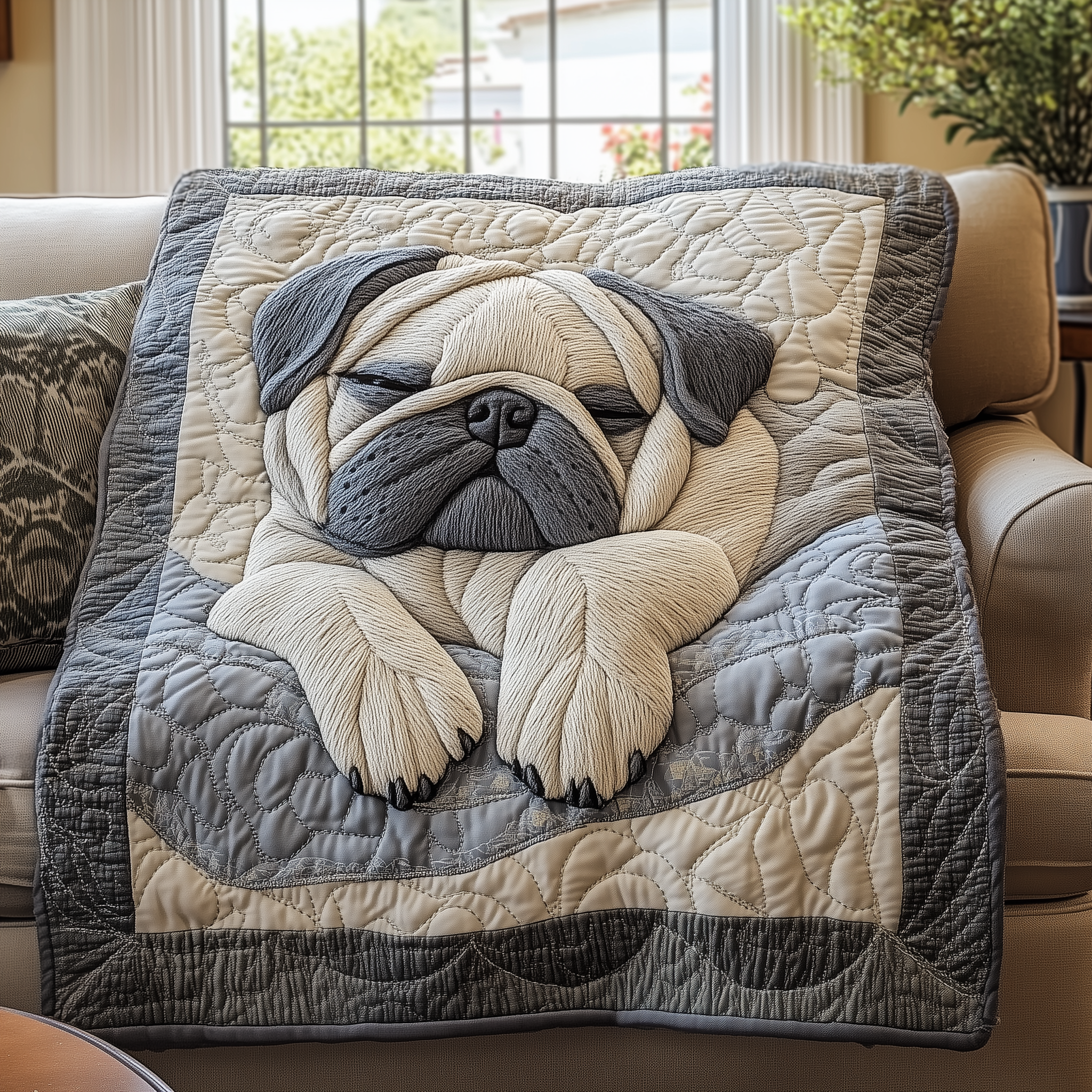 Sleepy Pug Quilted Blanket GFTOAB2610
