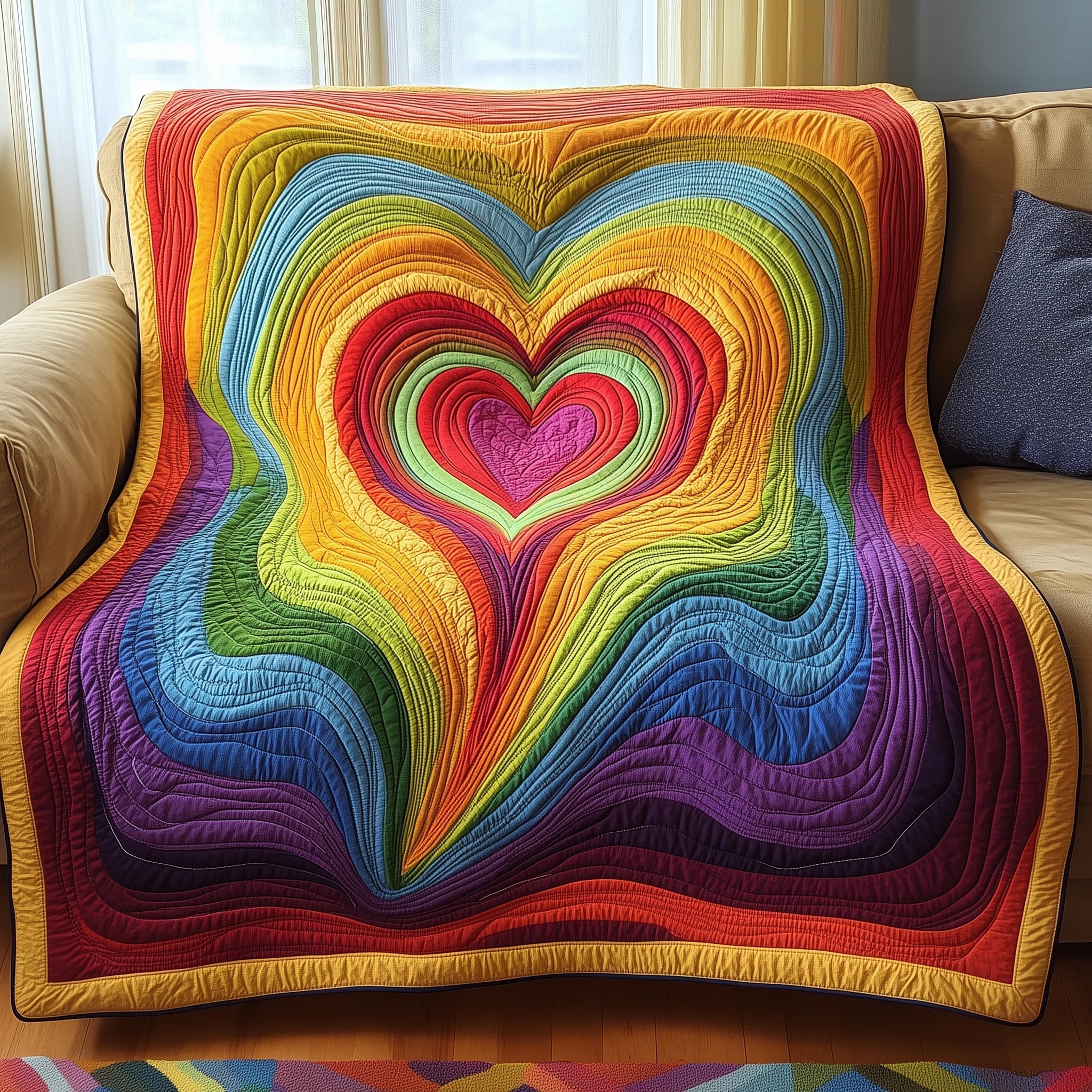 Heart of the Rainbow Quilted Blanket GFTOAB3571
