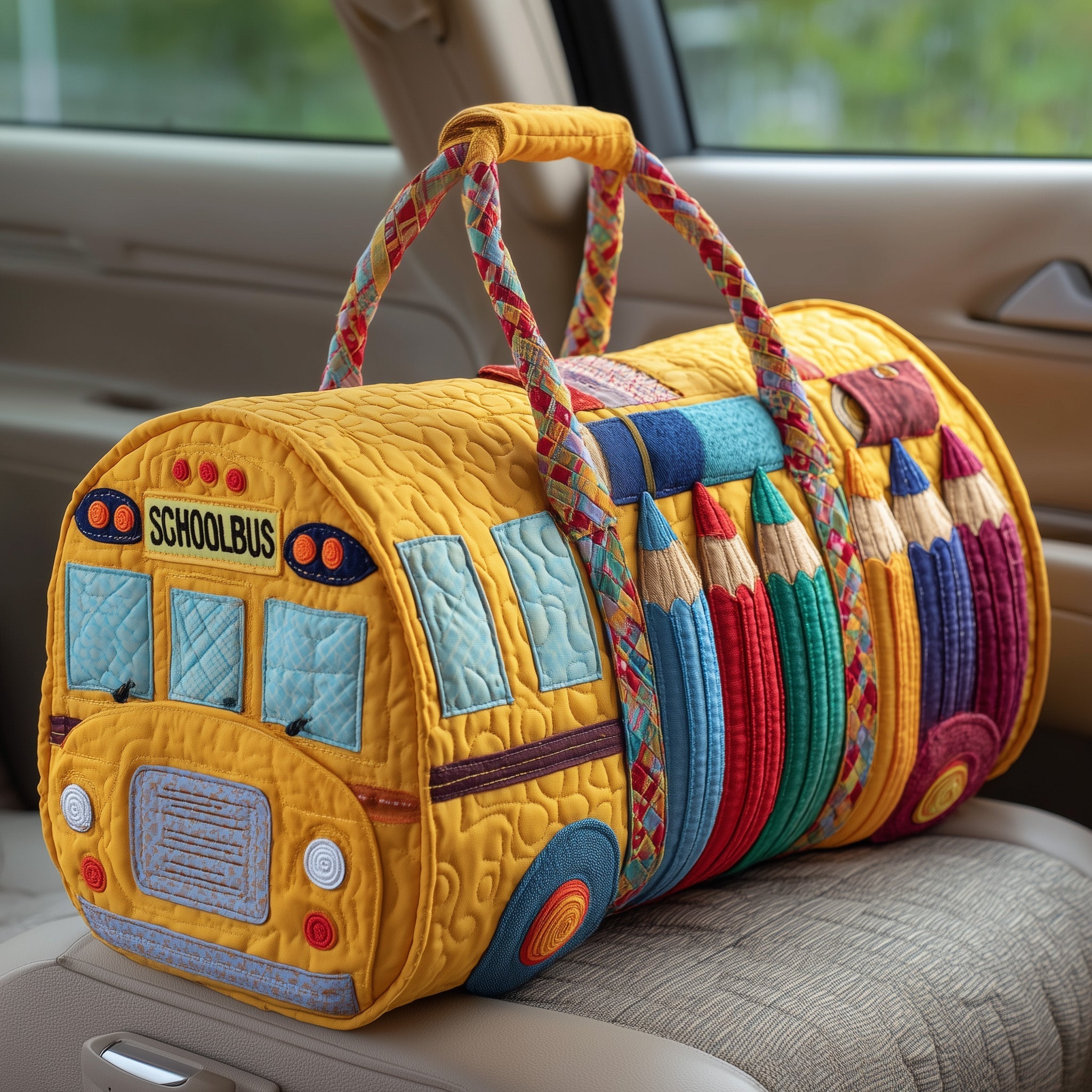 School Bus Quilted Duffle Bag GFTOHD10384